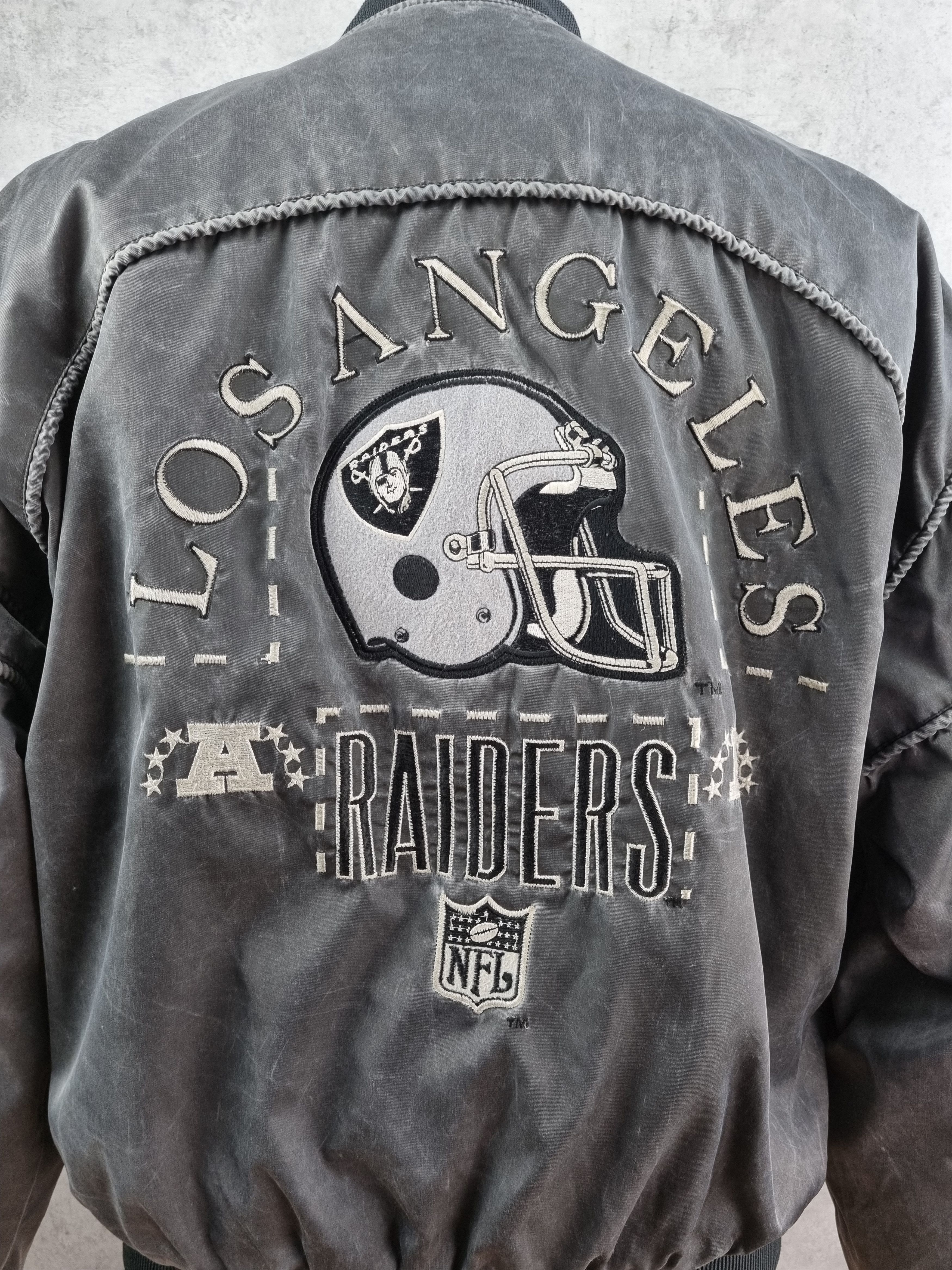 NFL × Vintage 1991 Faded RAIDERS NFL Los Angeles Embroided Logo Bomber Size US M / EU 48-50 / 2 - 5 Thumbnail
