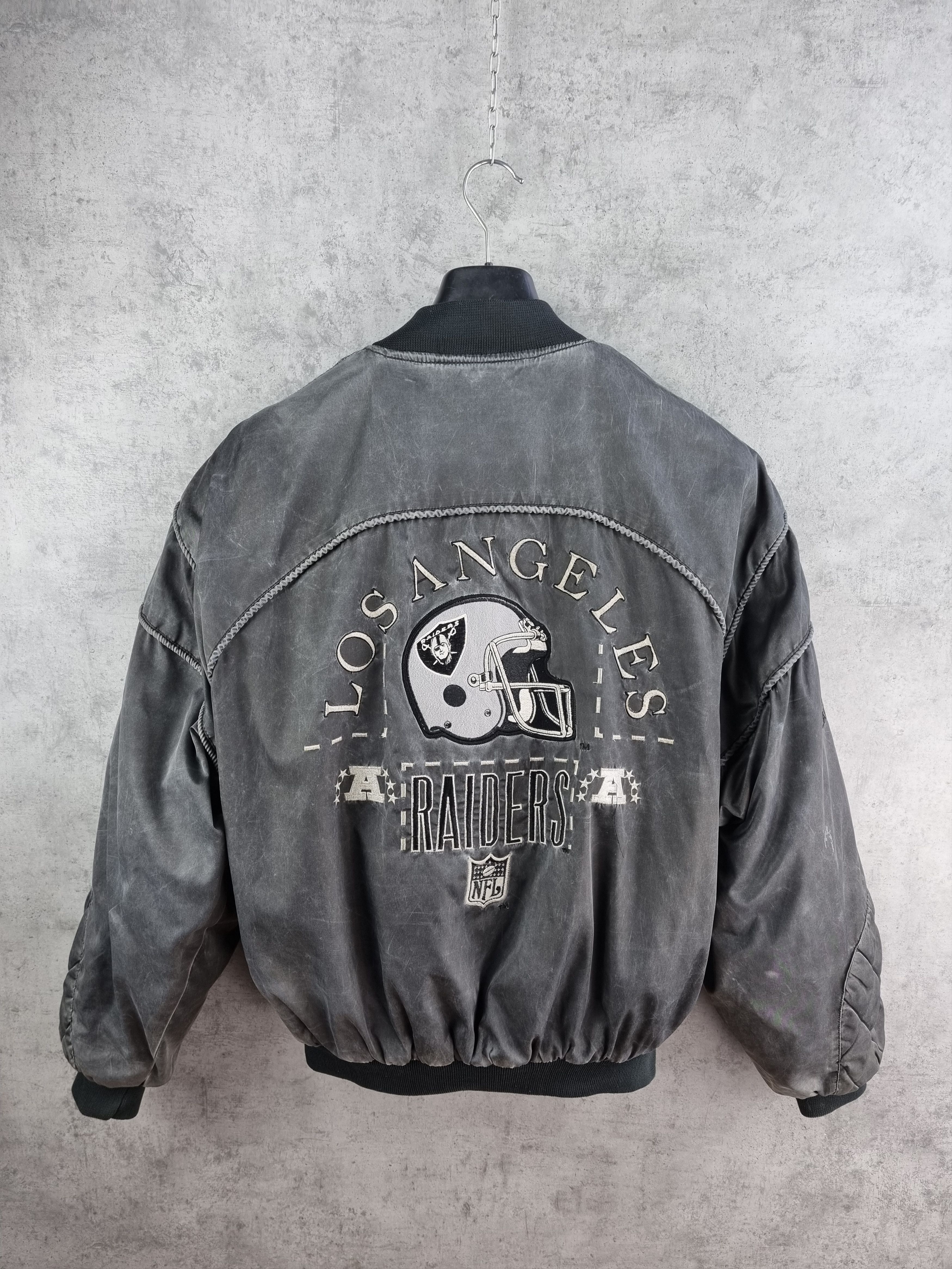 NFL × Vintage 1991 Faded RAIDERS NFL Los Angeles Embroided Logo Bomber Size US M / EU 48-50 / 2 - 2 Thumbnail