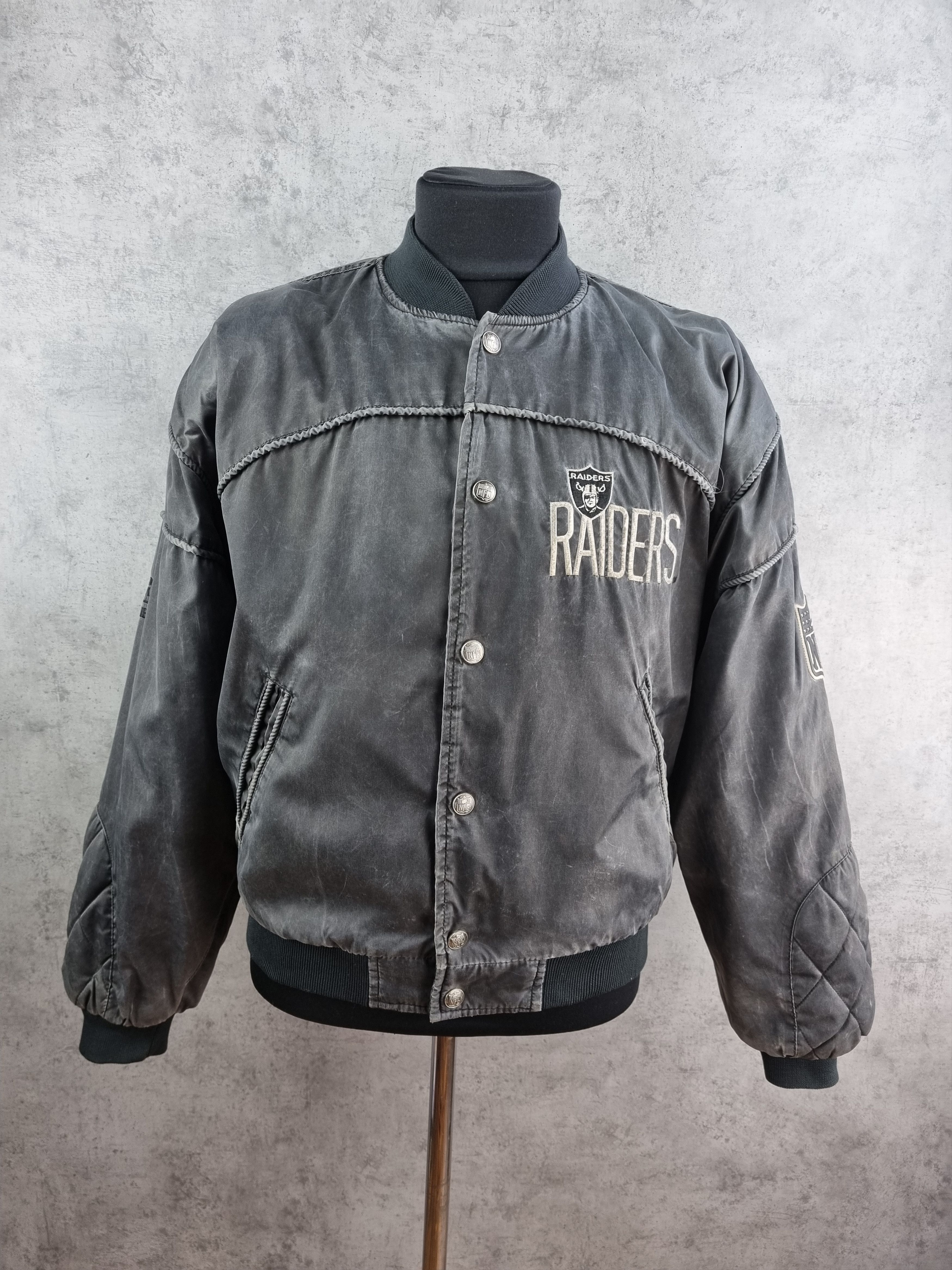 NFL × Vintage 1991 Faded RAIDERS NFL Los Angeles Embroided Logo Bomber Size US M / EU 48-50 / 2 - 7 Thumbnail