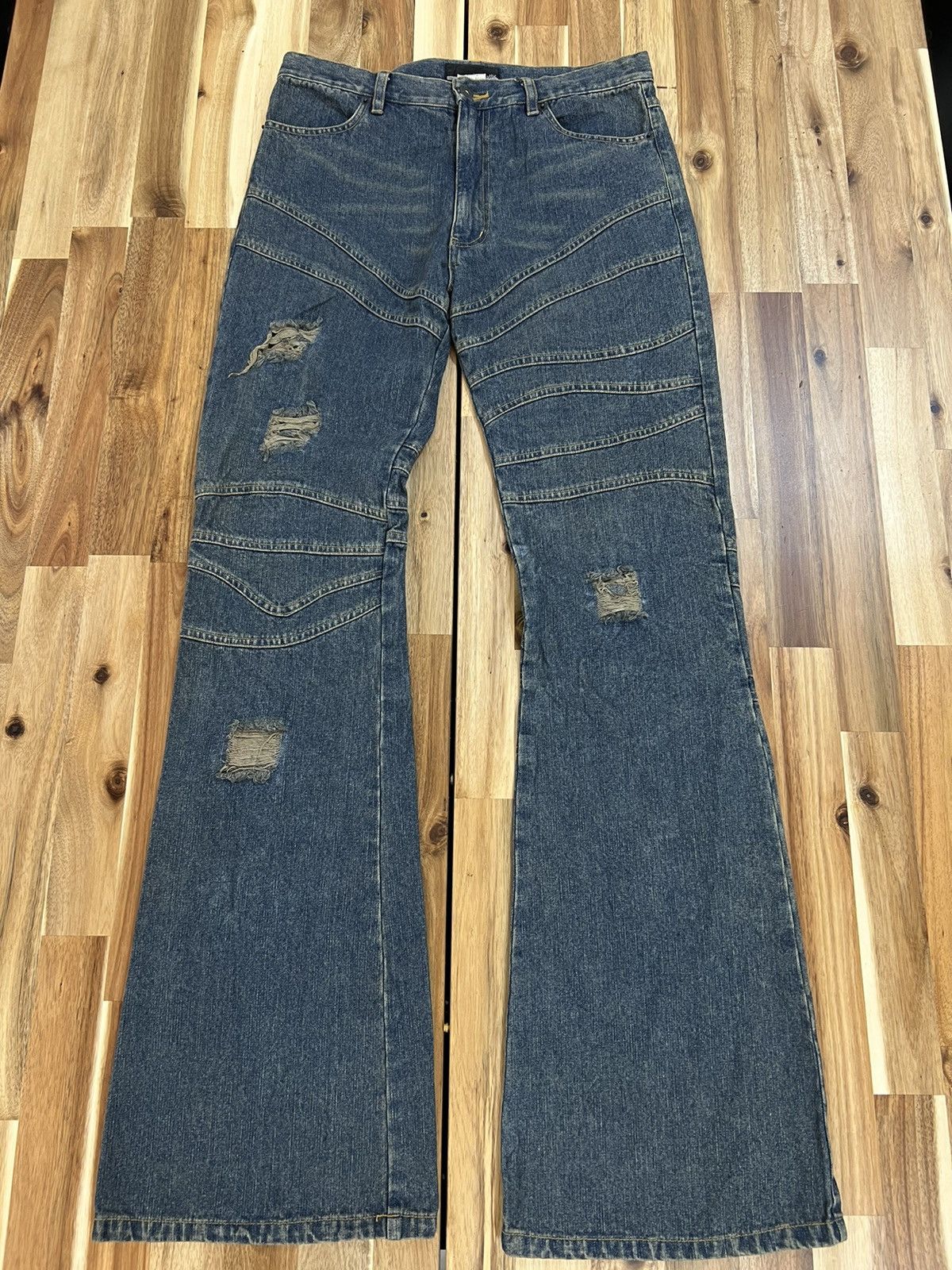 In The Attic In The Attic Flare Distressed Denim Jeans Size US 32 / EU 48 - 1 Thumbnail