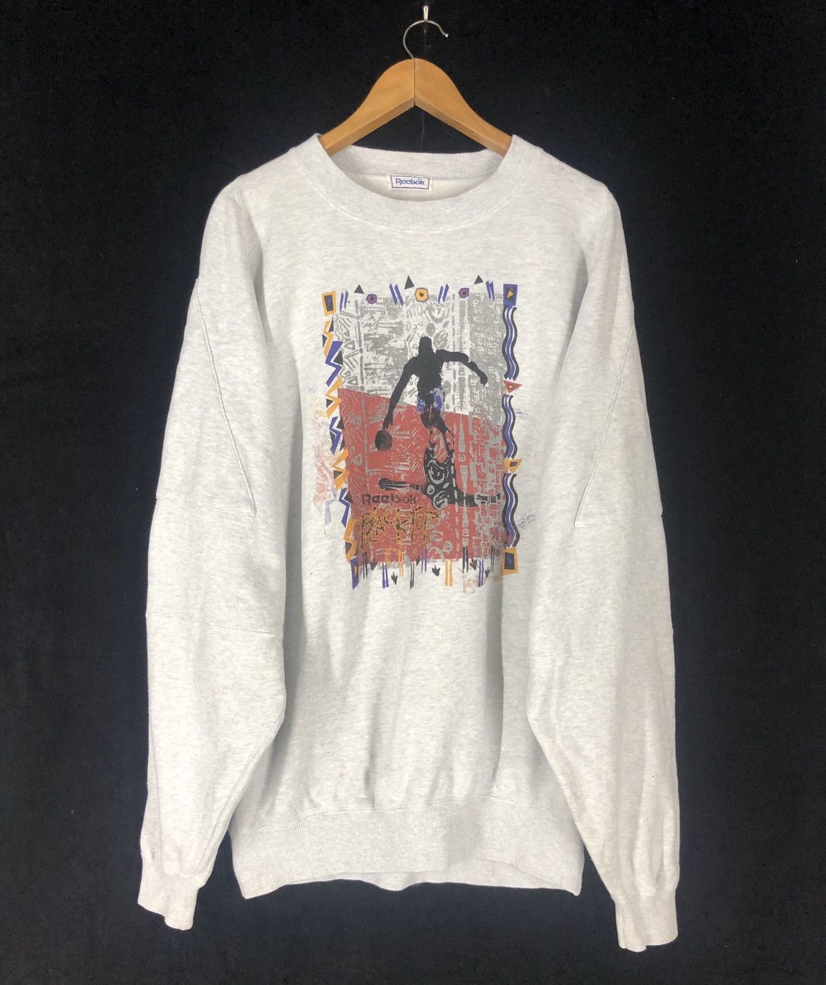 Reebok × Vintage Vintage Reebok Black Top Big Logo Sweatshirt cw21 Size US L / EU 52-54 / 3 - 1 Thumbnail