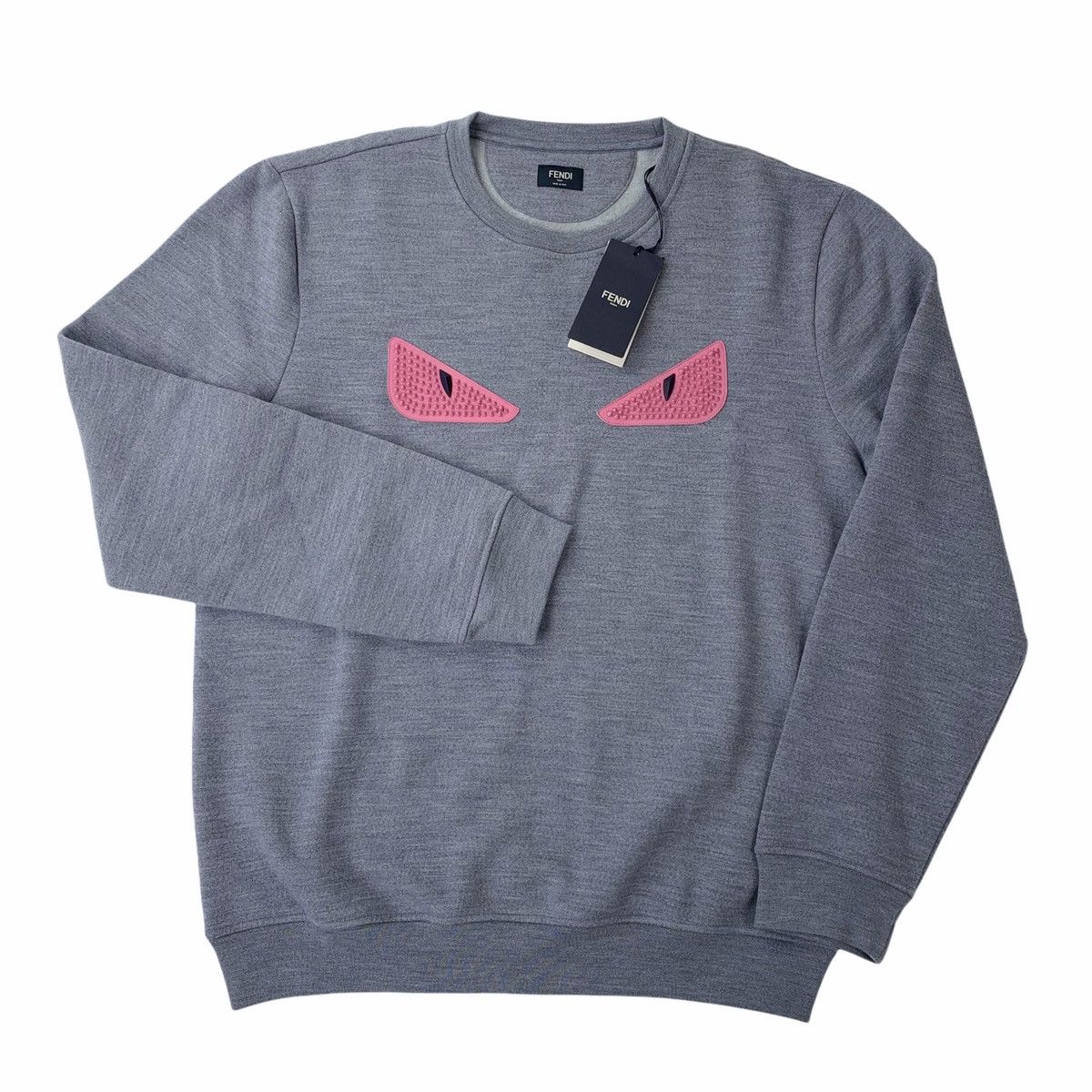 Fendi Fendi Bag Bugs Grey & Pink Studded Sweatshirt Size US XXL / EU 58 / 5 - 2 Thumbnail