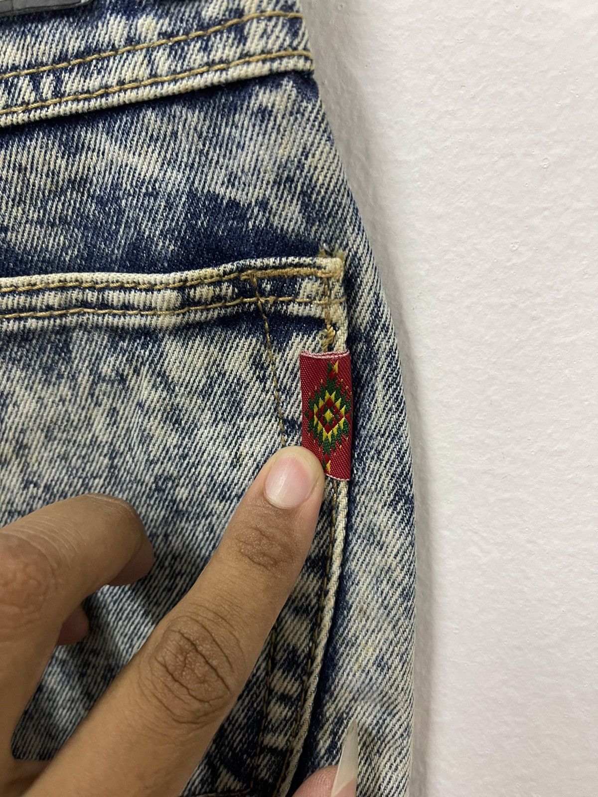 Japanese Brand × Vintage Japanese Baggy Blue Wash Distressed Denim Jean Size US 30 / EU 46 - 18 Thumbnail