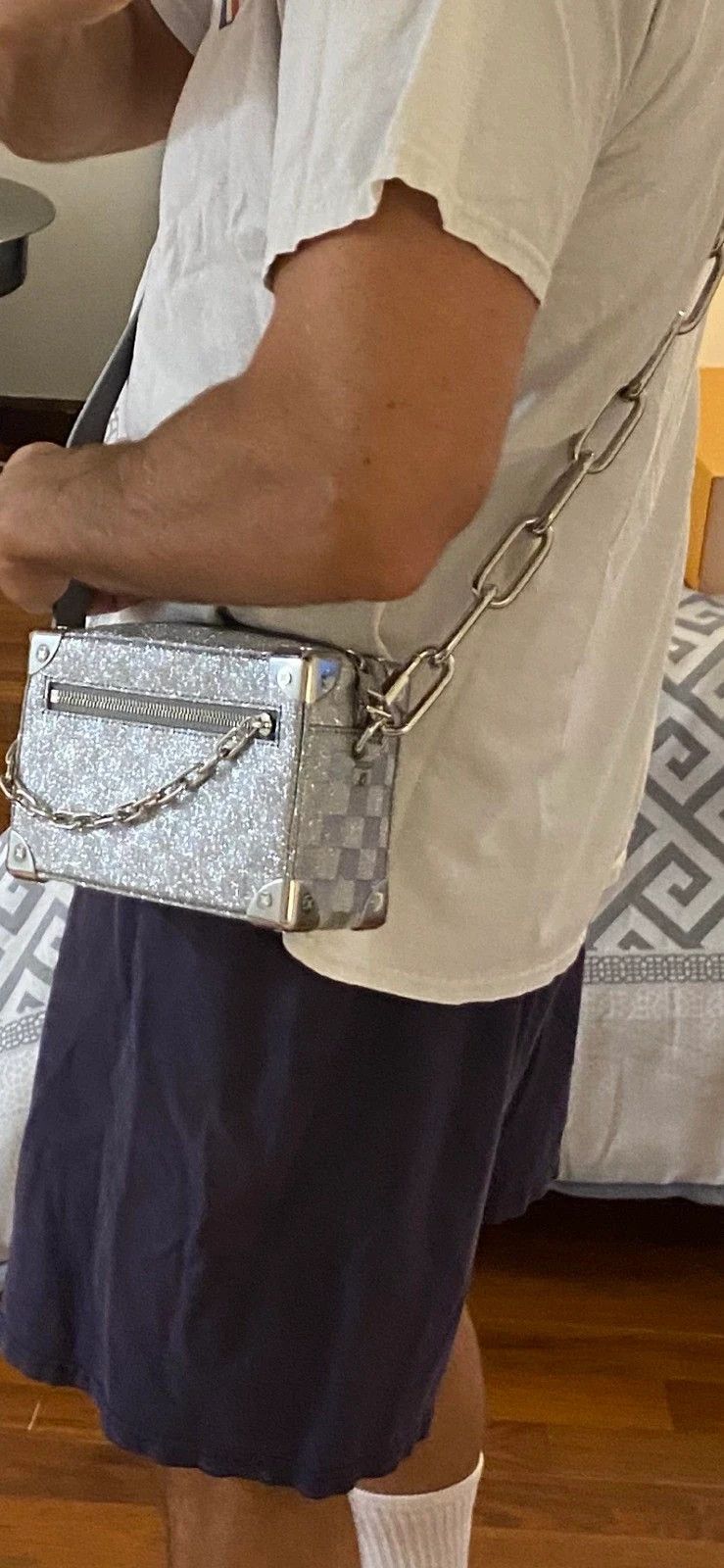 Louis Vuitton × Virgil Abloh Mini Soft Trunk Glitter Silver Size ONE SIZE - 6 Thumbnail