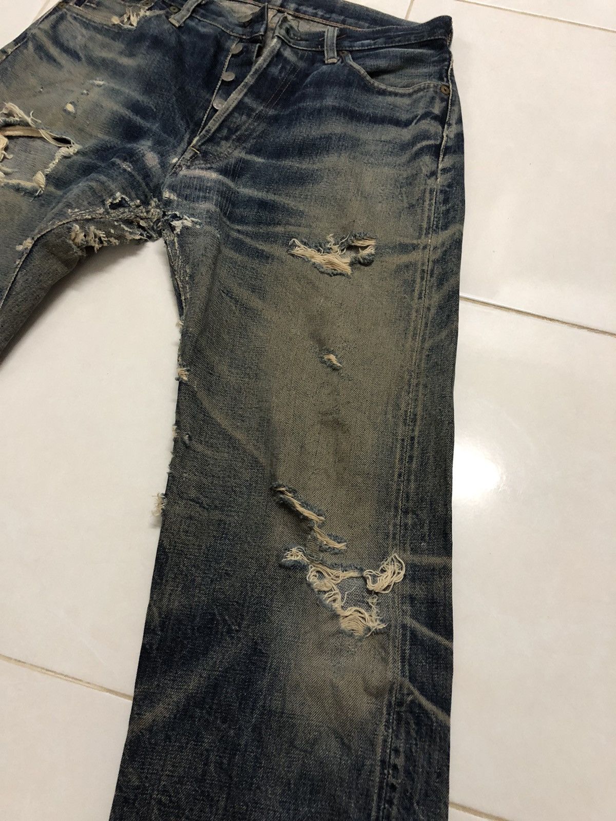 Studio D'Artisan Studio D’Artisan Distressed Selvedge Rare Denim Oz Size US 28 / EU 44 - 5 Thumbnail