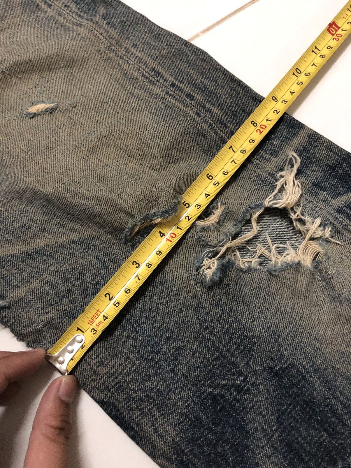 Studio D'Artisan Studio D’Artisan Distressed Selvedge Rare Denim Oz Size US 28 / EU 44 - 20 Thumbnail
