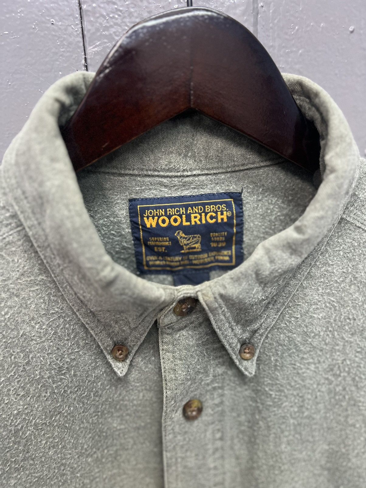 Vintage ARCHIVE WOOLRICH JOHN RICH AND BROS SHIRT BUTTON UP Size US XL / EU 56 / 4 - 4 Thumbnail