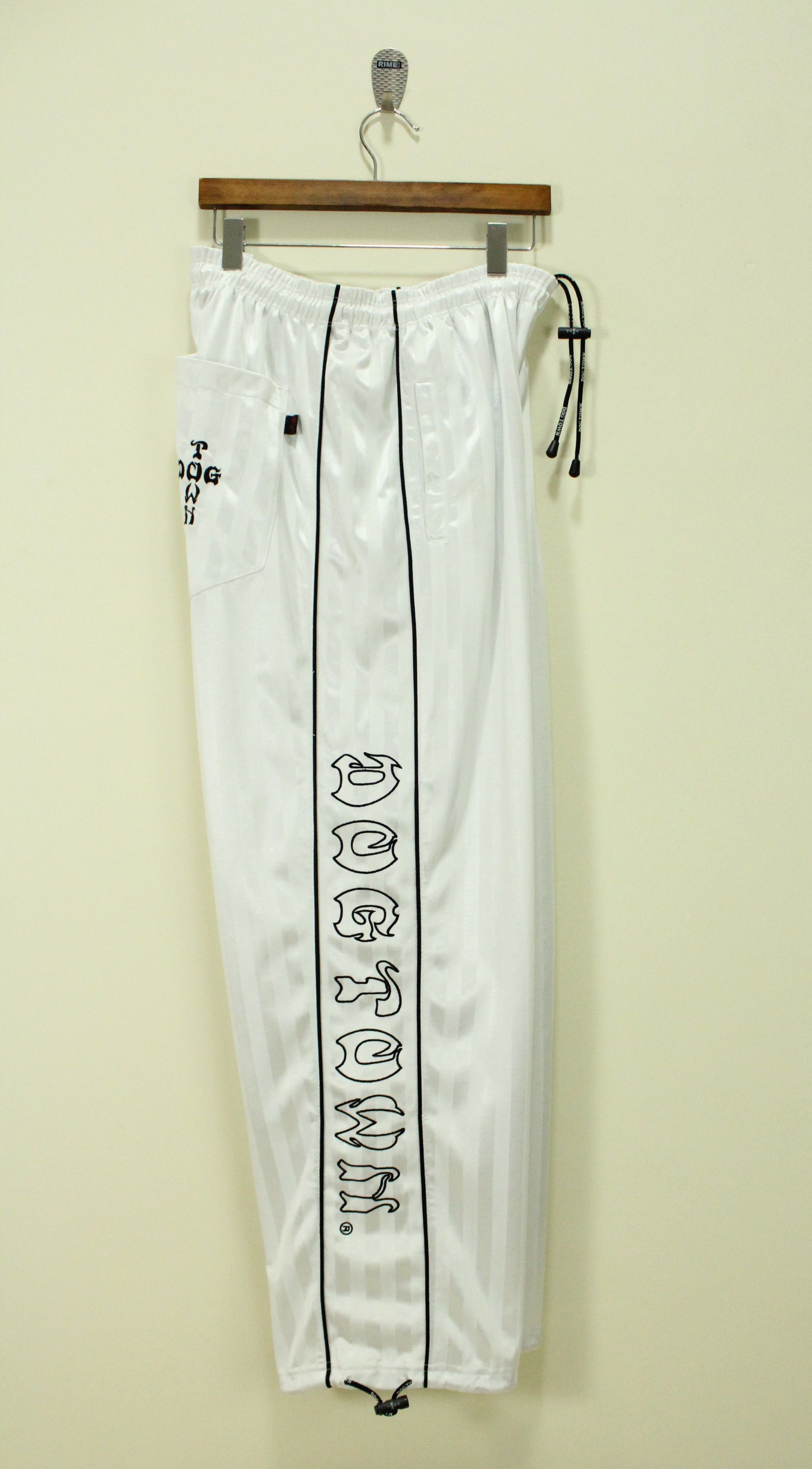 Pre-owned Dogtown X Shortys Skateboards Vintage Dogtown Pants Track Jogger Embroidered Logo In White