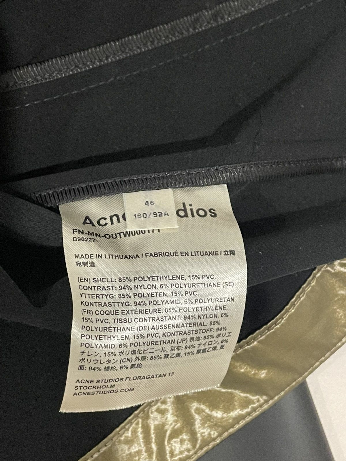 Acne Studios ACNE FW19 Ozark latex asymmetric-zip jacket Size US S / EU 44-46 / 1 - 2 Thumbnail