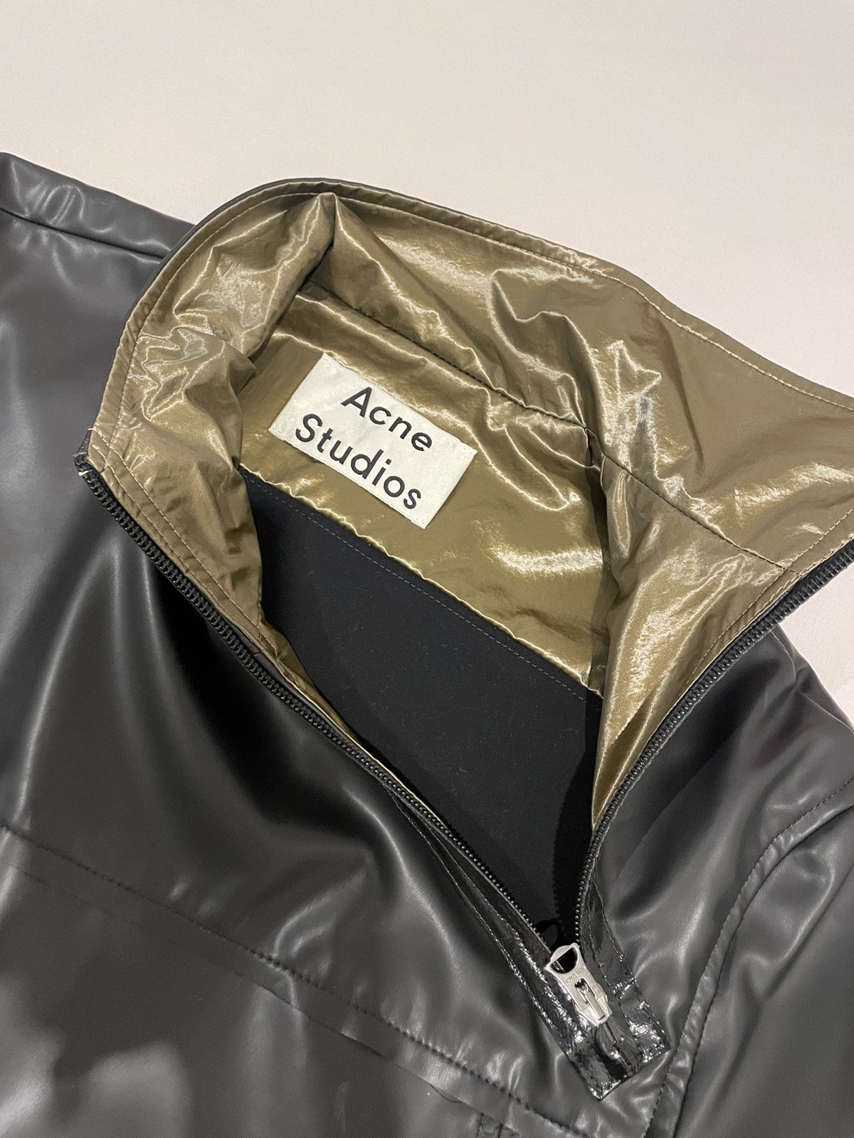 Acne Studios ACNE FW19 Ozark latex asymmetric-zip jacket Size US S / EU 44-46 / 1 - 4 Thumbnail