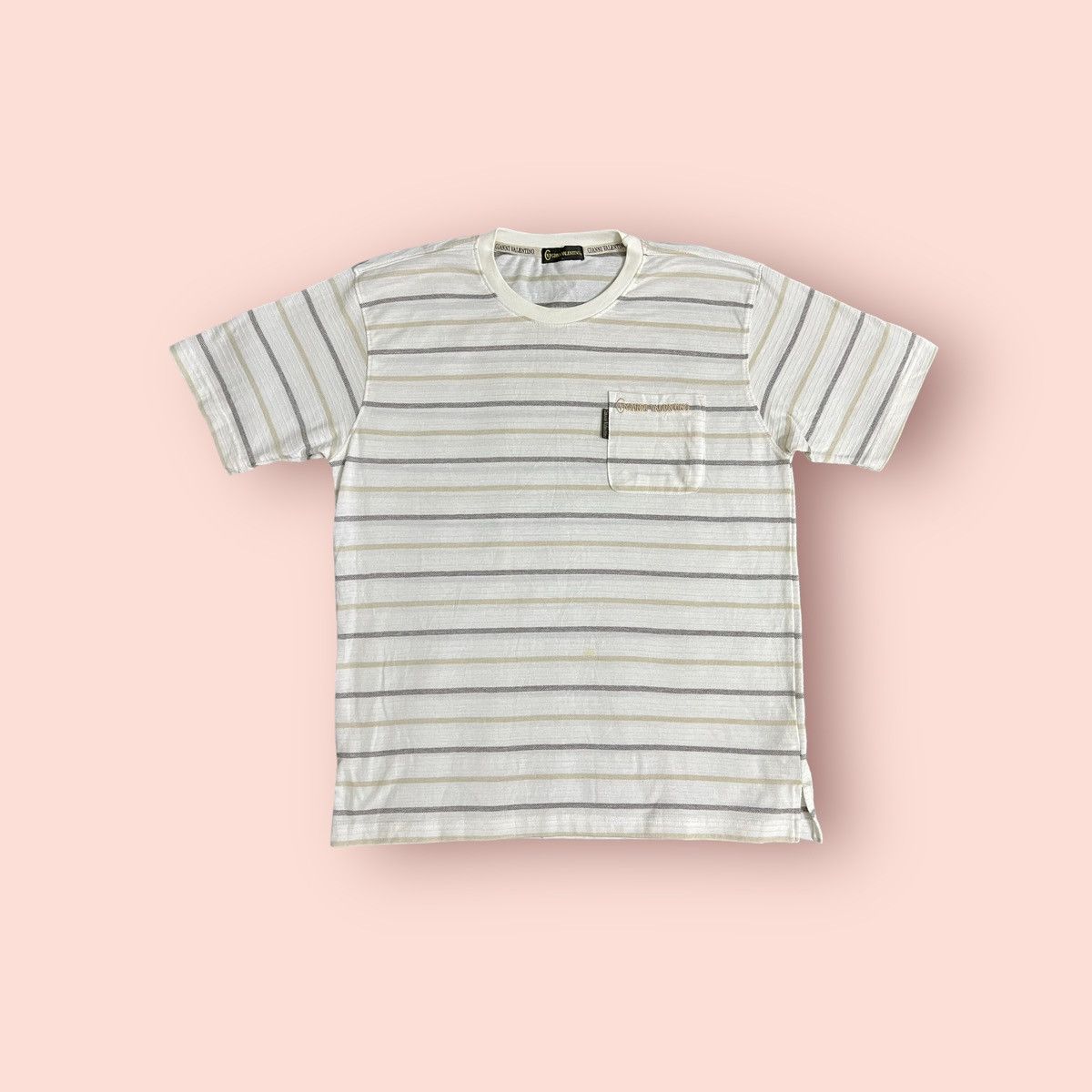 Gianni Valentino × Valentino × Vintage VINTAGE GIANNI VALENTINO STRIPED POCKET TEE Size US L / EU 52-54 / 3 - 3 Thumbnail