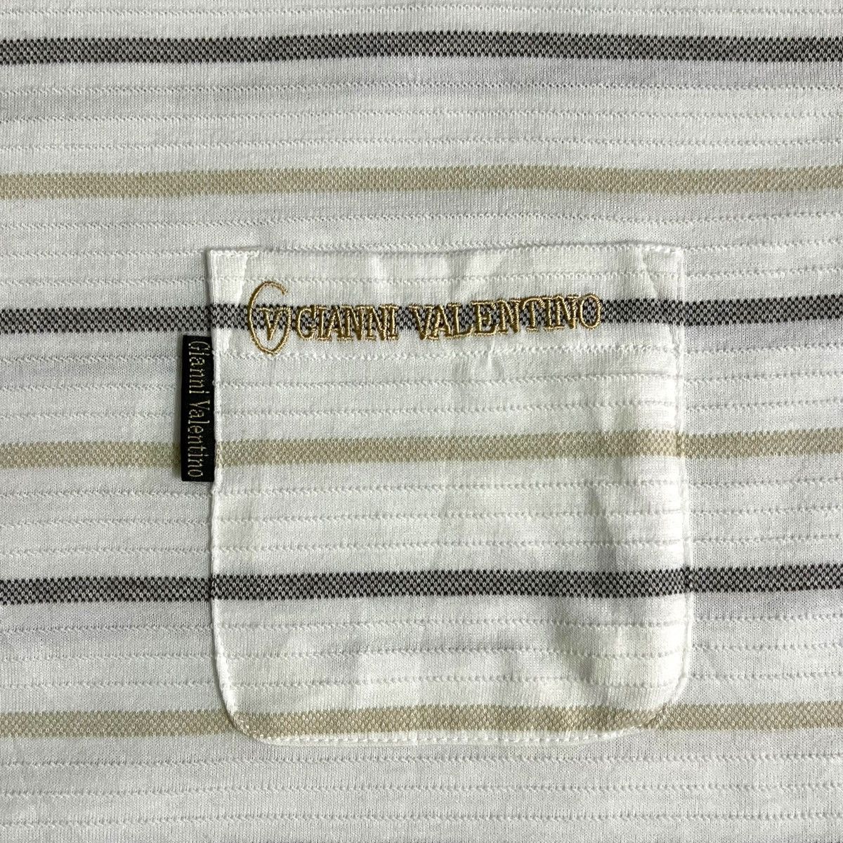 Gianni Valentino × Valentino × Vintage VINTAGE GIANNI VALENTINO STRIPED POCKET TEE Size US L / EU 52-54 / 3 - 9 Thumbnail