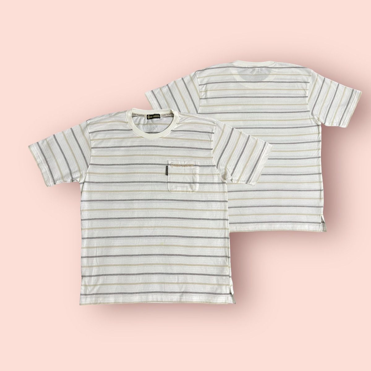 Gianni Valentino × Valentino × Vintage VINTAGE GIANNI VALENTINO STRIPED POCKET TEE Size US L / EU 52-54 / 3 - 1 Thumbnail
