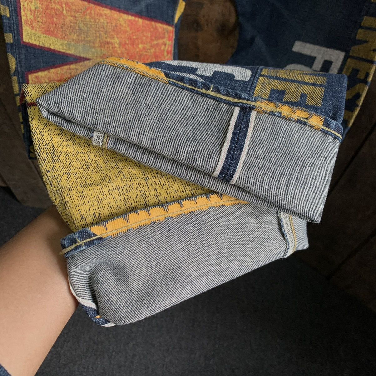 Levi's × Levi's Vintage Clothing × Vintage Vintage Levis 501 Ad Banner Japan Selvedge Denim Jeans Size US 31 - 15 Thumbnail