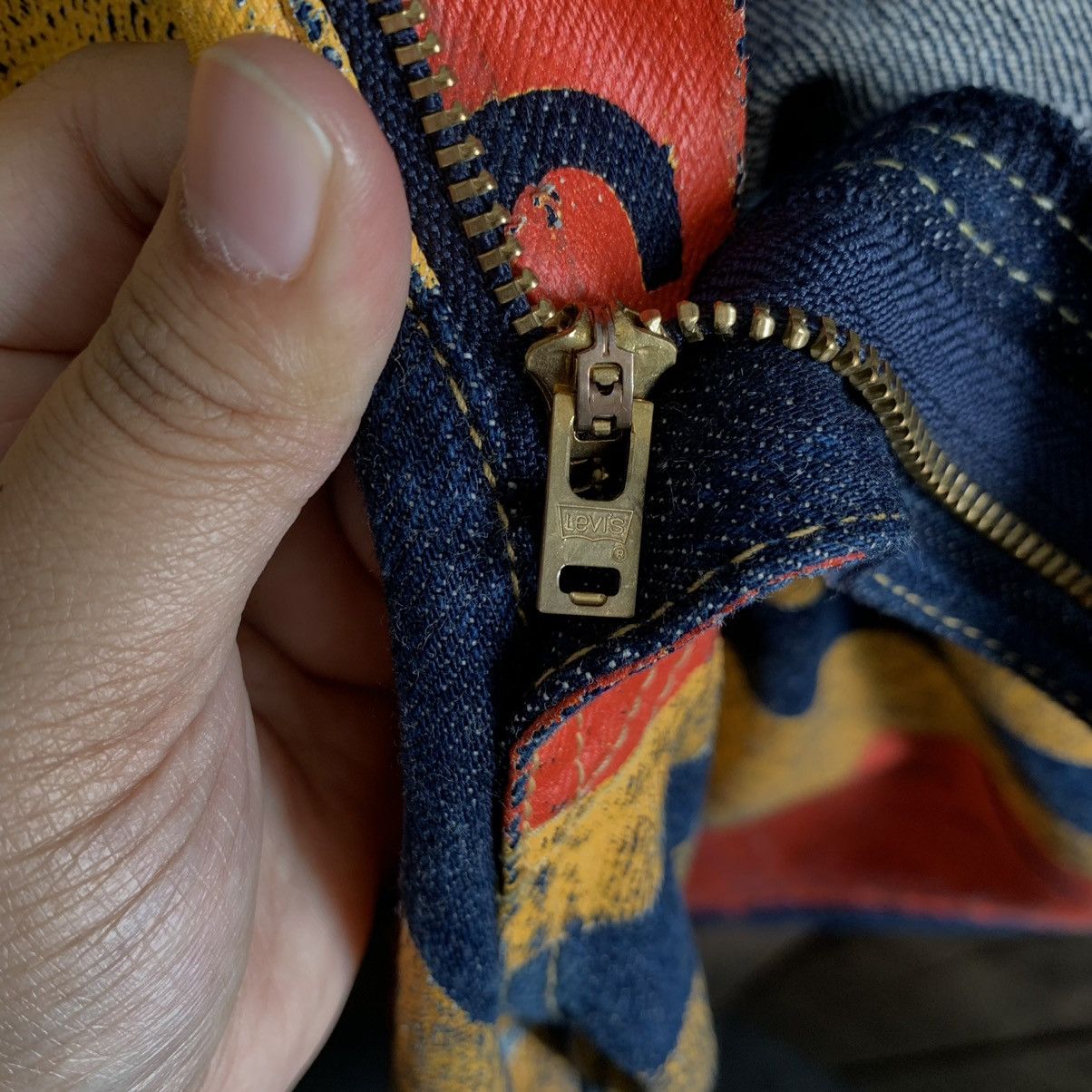 Comme des Garcons × Junya Watanabe × Levi's Junya Watanabe X Levi’s AD2018 Painted Banner Selvedge Jeans Size US 34 / EU 50 - 9 Thumbnail