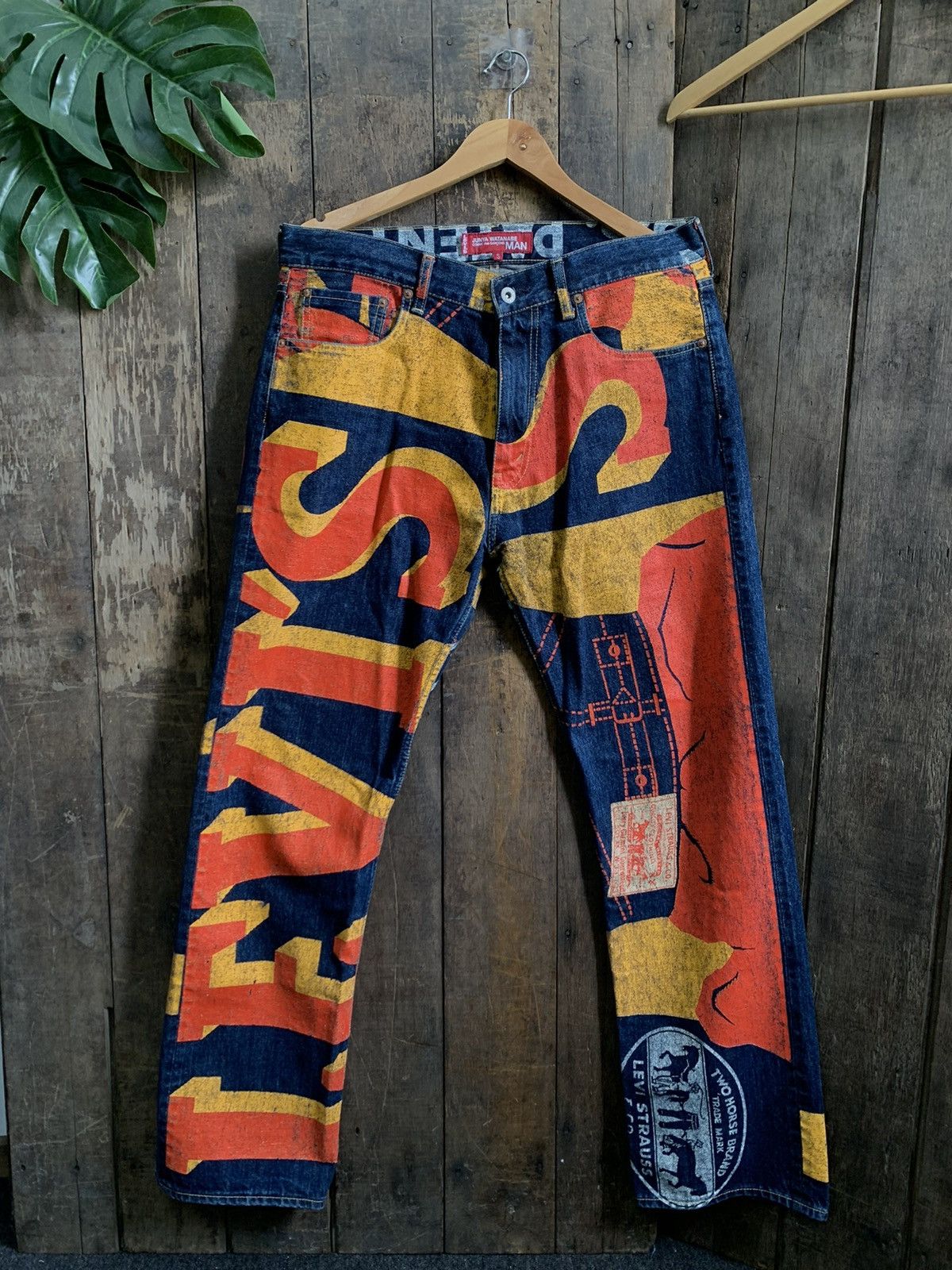 Comme des Garcons × Junya Watanabe × Levi's Junya Watanabe X Levi’s AD2018 Painted Banner Selvedge Jeans Size US 34 / EU 50 - 1 Thumbnail