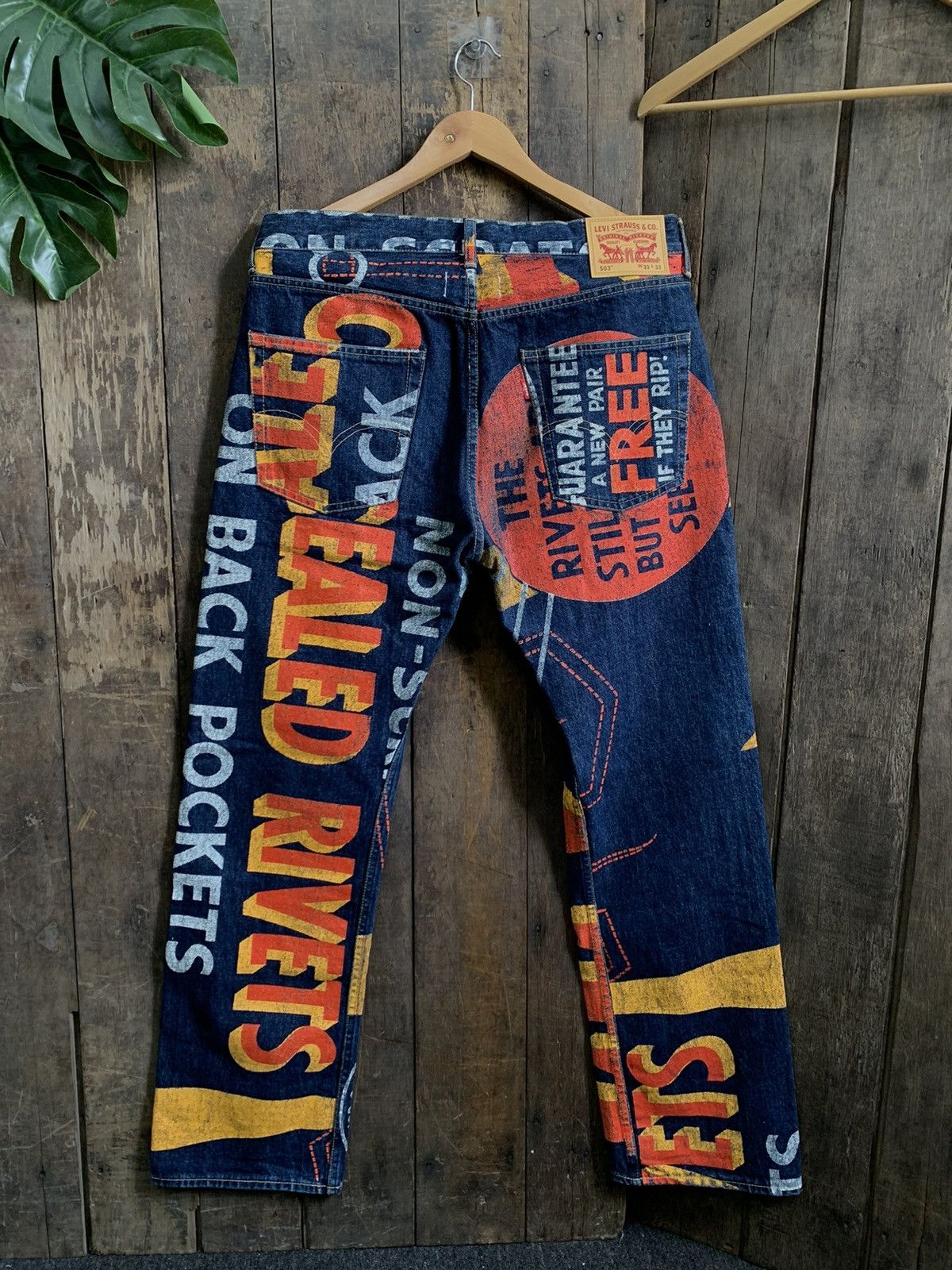 Comme des Garcons × Junya Watanabe × Levi's Junya Watanabe X Levi’s AD2018 Painted Banner Selvedge Jeans Size US 34 / EU 50 - 11 Thumbnail