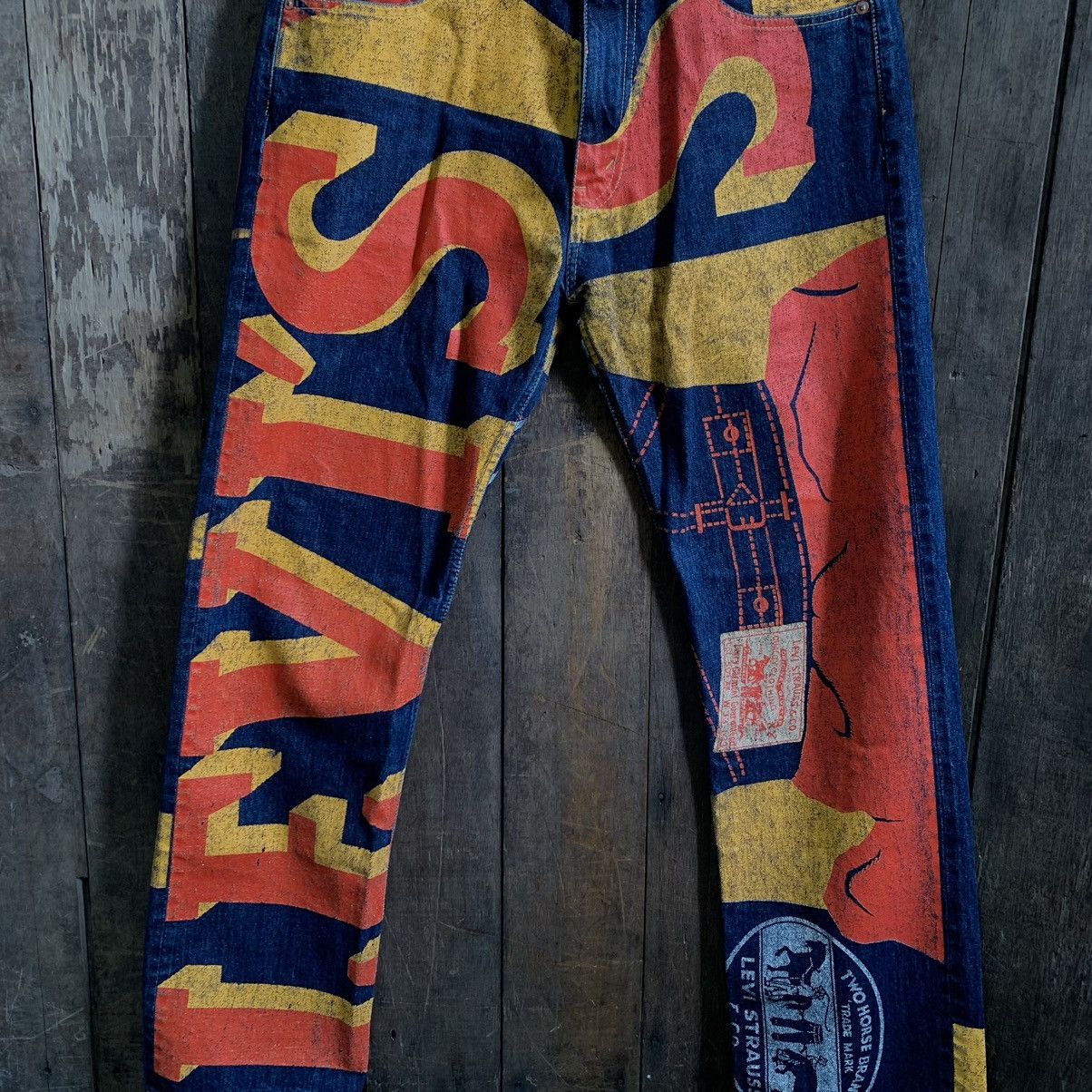 Comme des Garcons × Junya Watanabe × Levi's Junya Watanabe X Levi’s AD2018 Painted Banner Selvedge Jeans Size US 34 / EU 50 - 3 Thumbnail