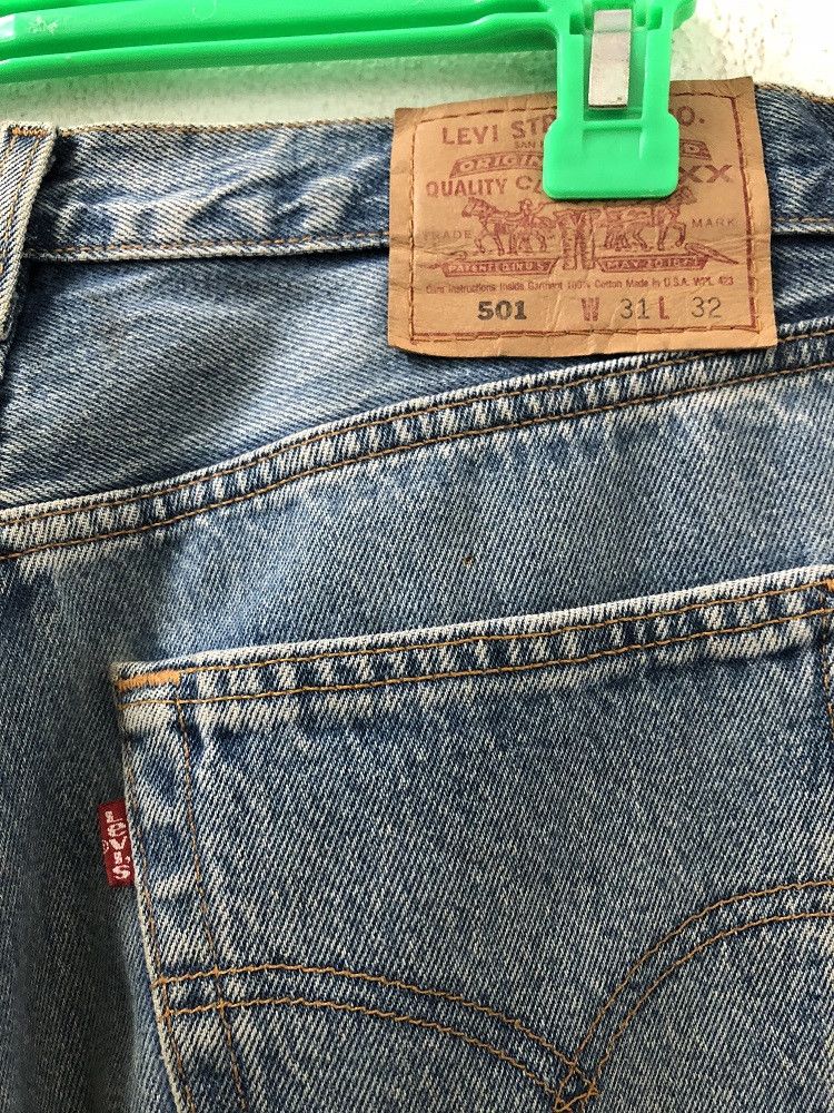 Bob Marley × Levi's Vtg Levi's 501 Usa Reconstruct Bob Marley Reggae Art Denim Size US 31 - 13 Thumbnail