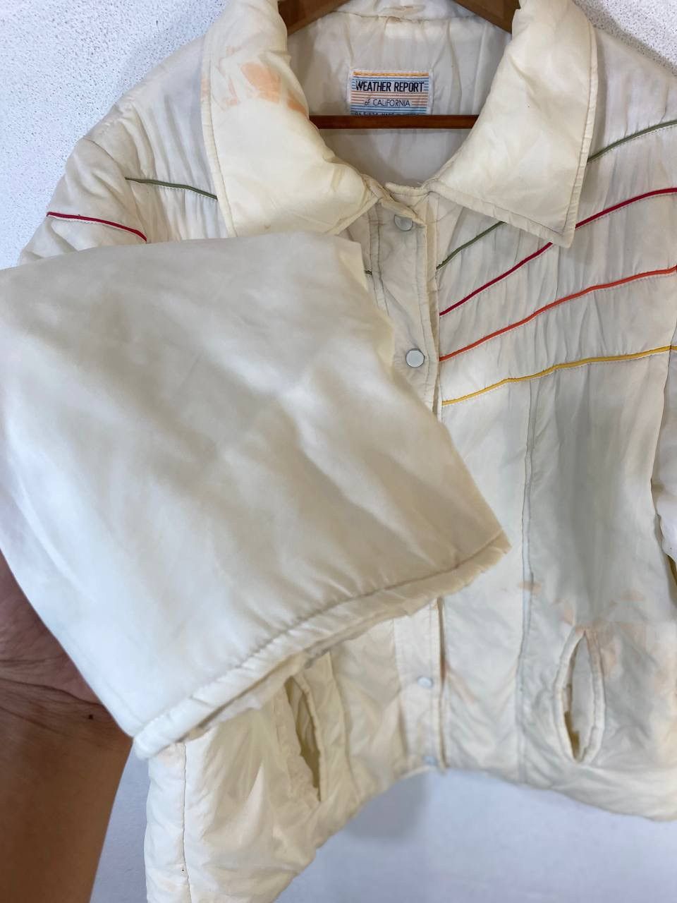 Vintage Vintage Retro Puffer White Ski Jacket Nice Design Size US L / EU 52-54 / 3 - 5 Thumbnail