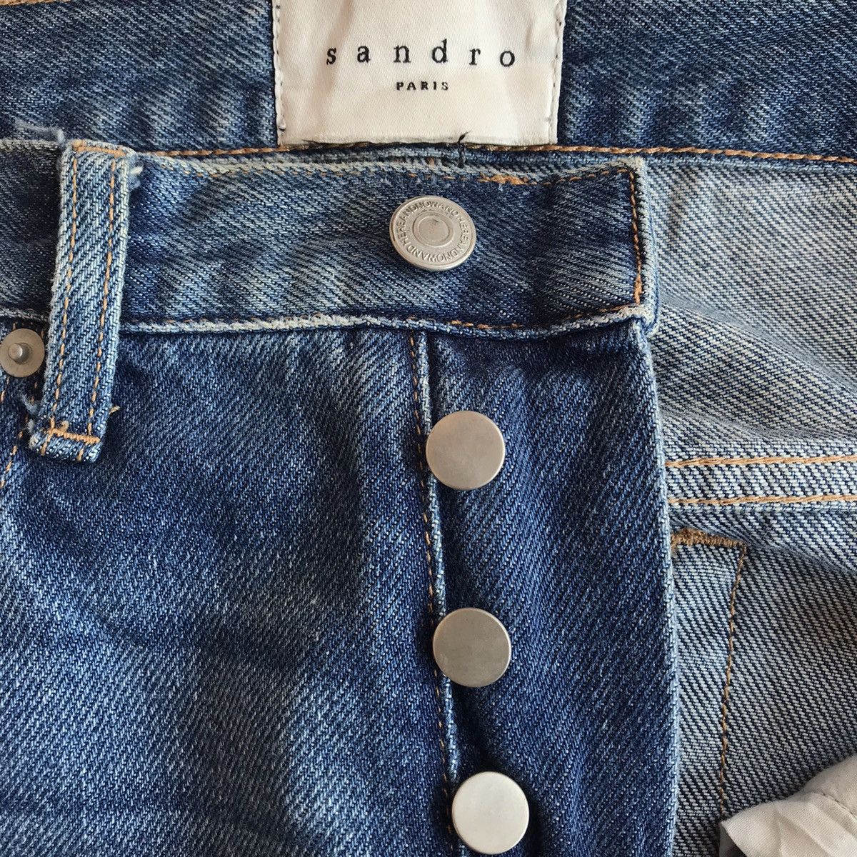 Sandro Sandro Paris Droit Distressed Denim Pants Size US 33 - 5 Thumbnail