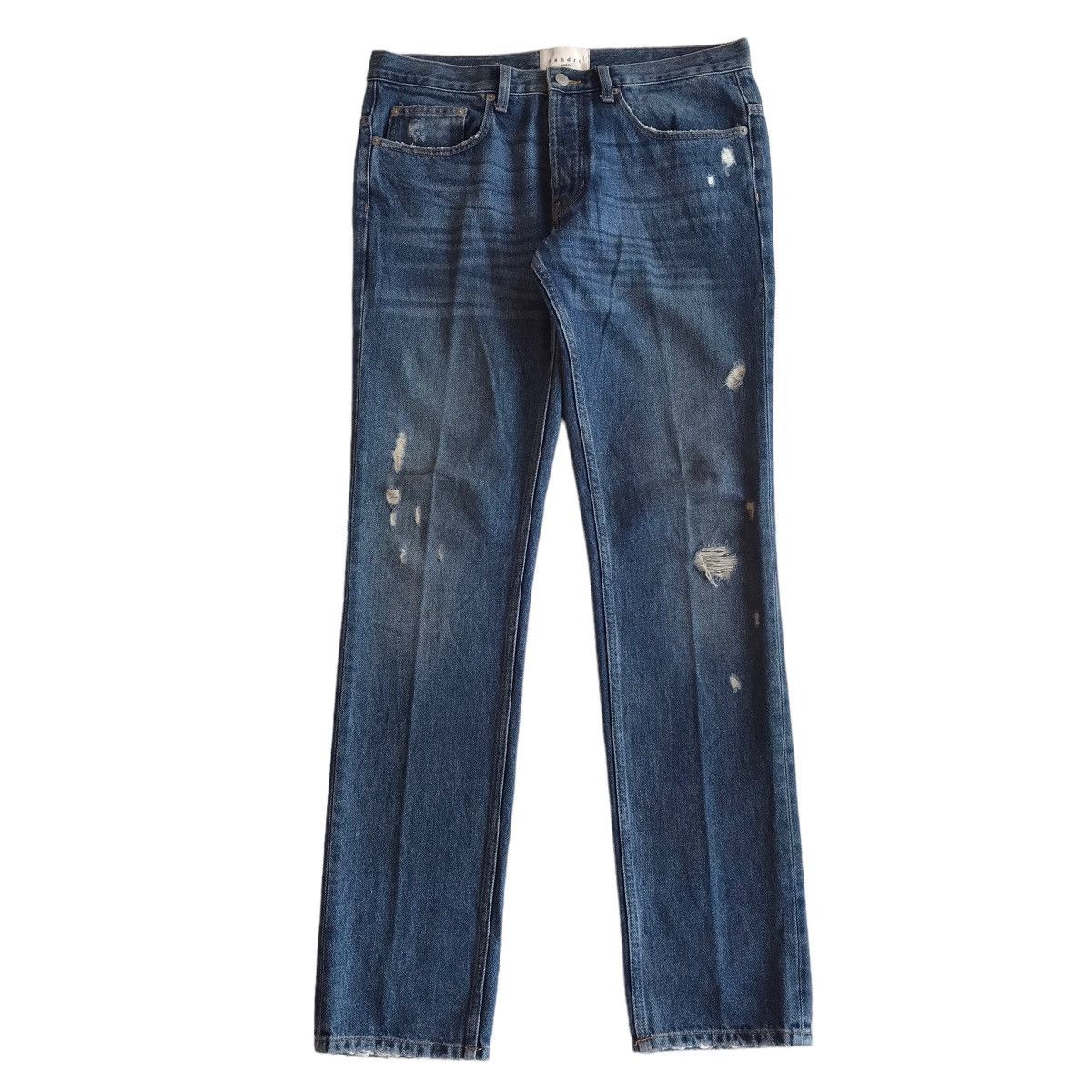 Sandro Paris Droit Distressed Denim Pants