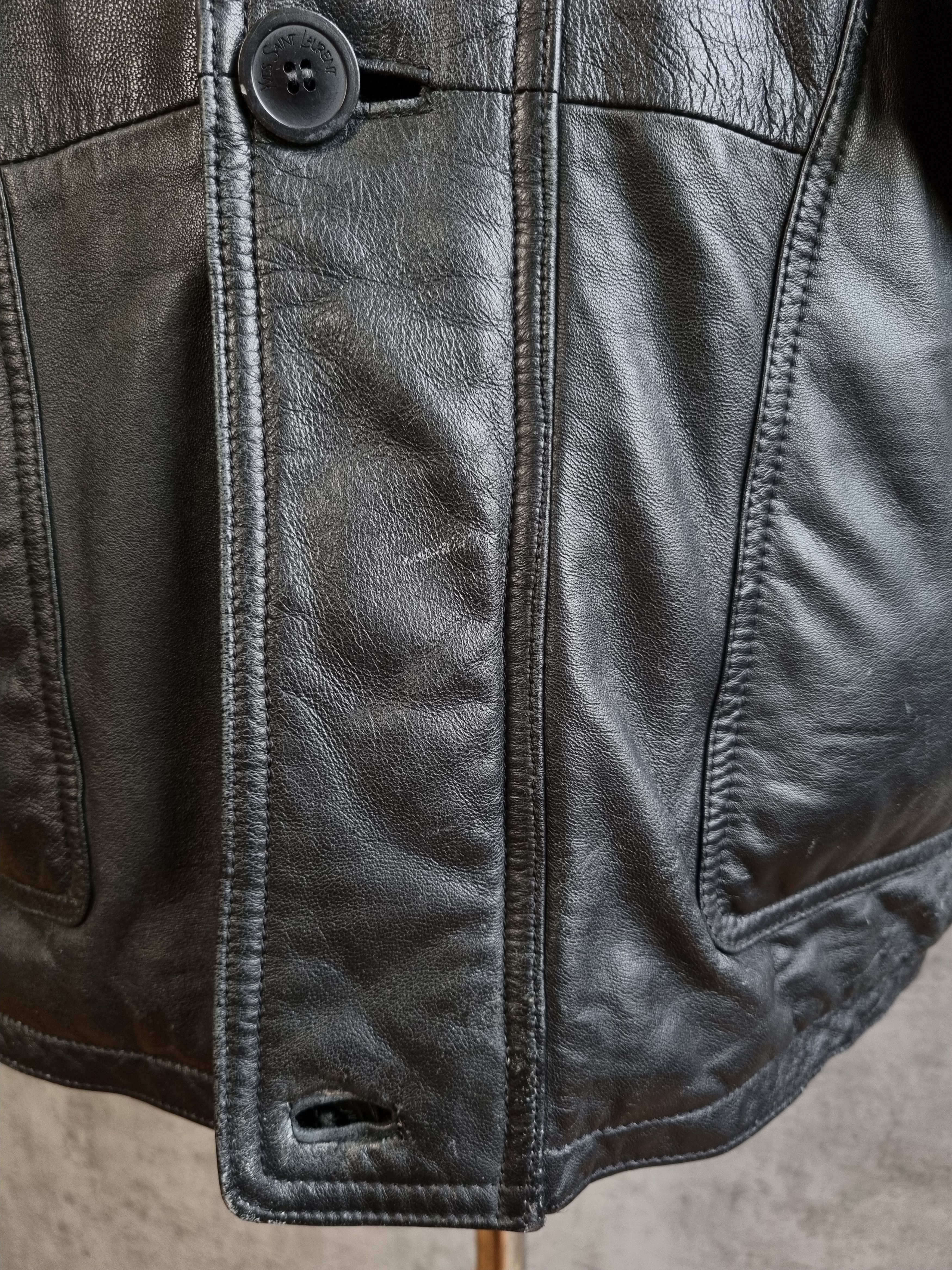 Genuine Leather × Vintage × Yves Saint Laurent Vintage 90s YSL Yves Saint Laurent Leather Parka Size US XL / EU 56 / 4 - 5 Thumbnail