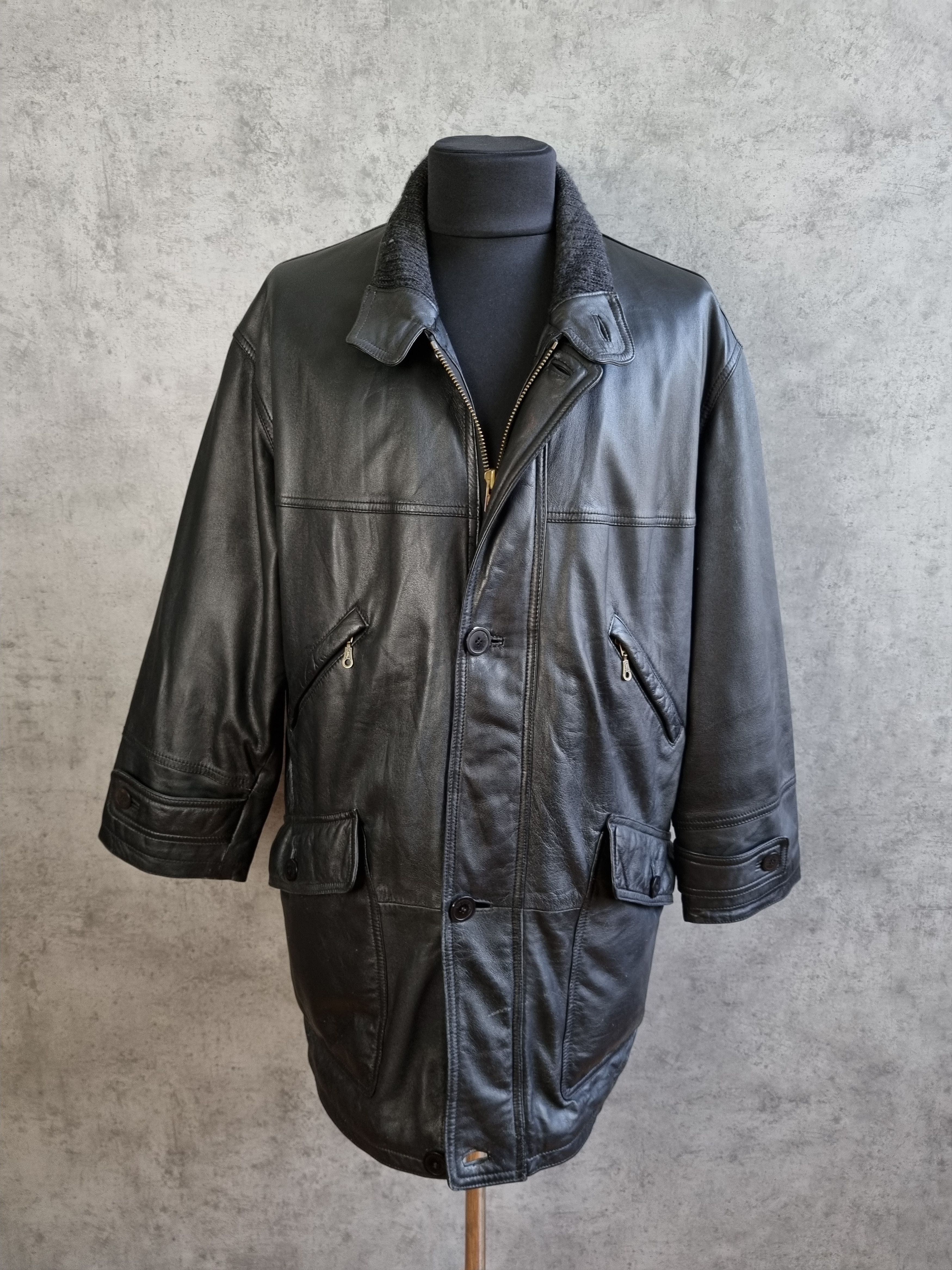 Genuine Leather × Vintage × Yves Saint Laurent Vintage 90s YSL Yves Saint Laurent Leather Parka Size US XL / EU 56 / 4 - 3 Thumbnail
