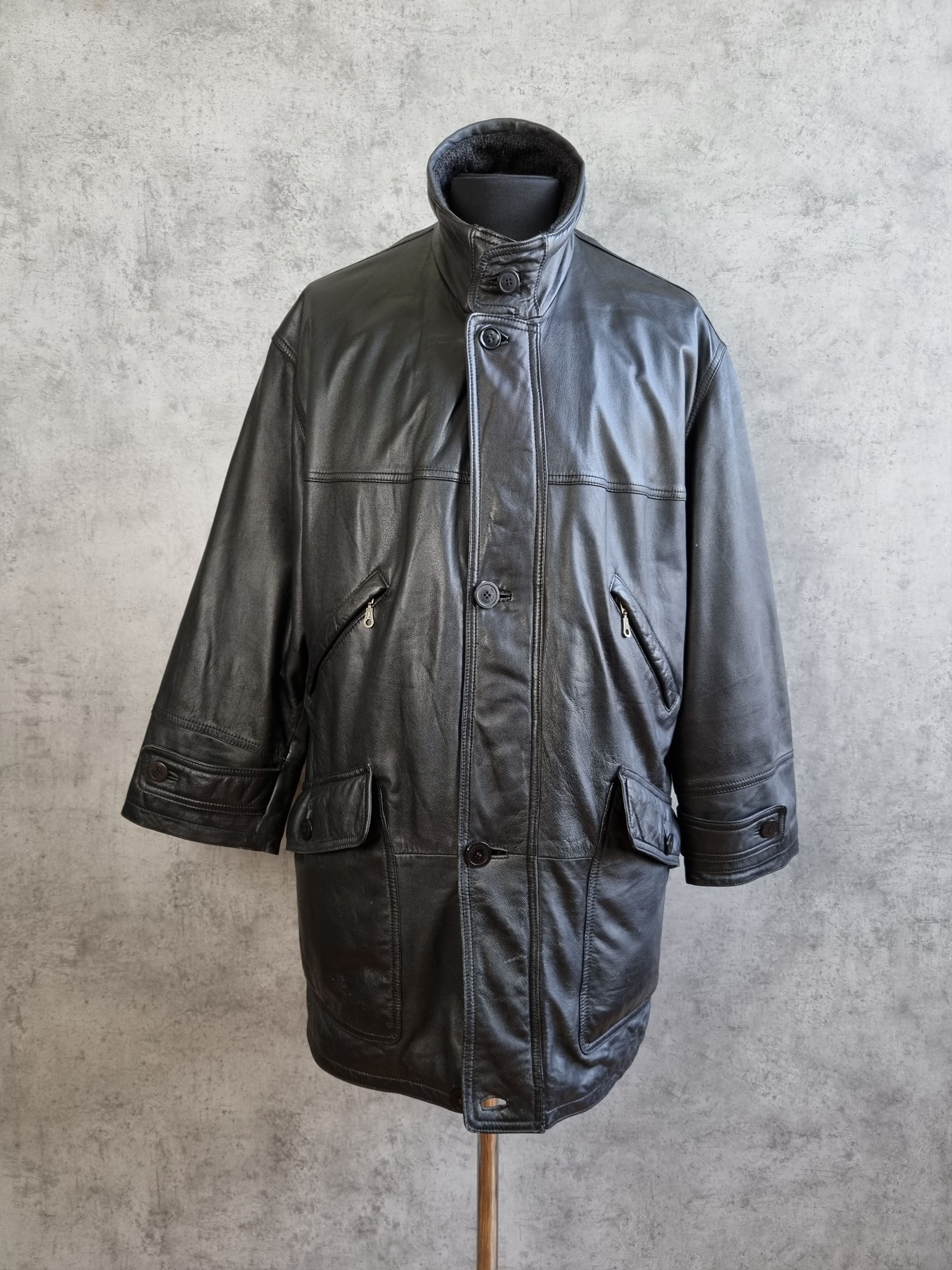 Genuine Leather × Vintage × Yves Saint Laurent Vintage 90s YSL Yves Saint Laurent Leather Parka Size US XL / EU 56 / 4 - 15 Thumbnail