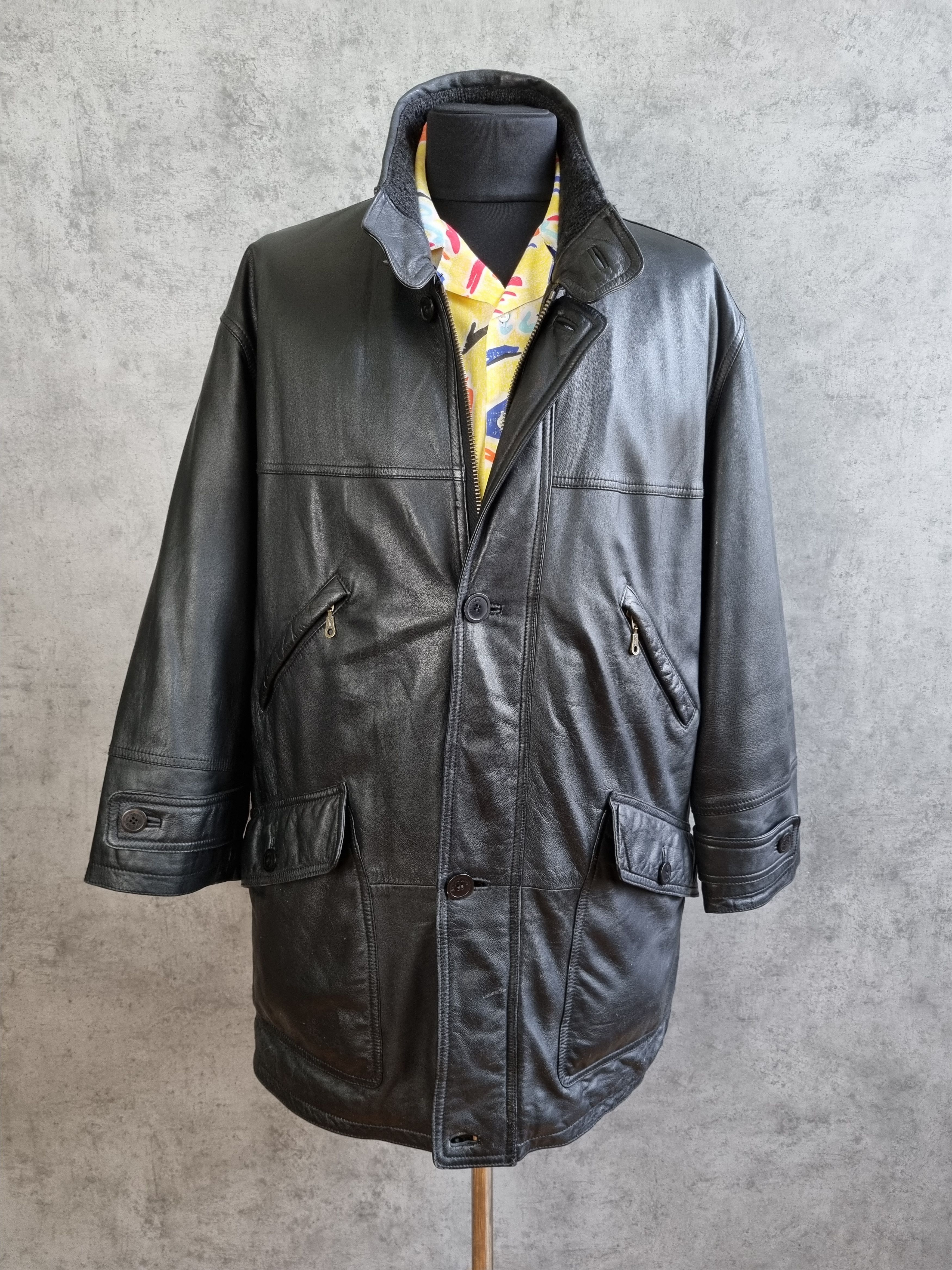 Genuine Leather × Vintage × Yves Saint Laurent Vintage 90s YSL Yves Saint Laurent Leather Parka Size US XL / EU 56 / 4 - 1 Thumbnail
