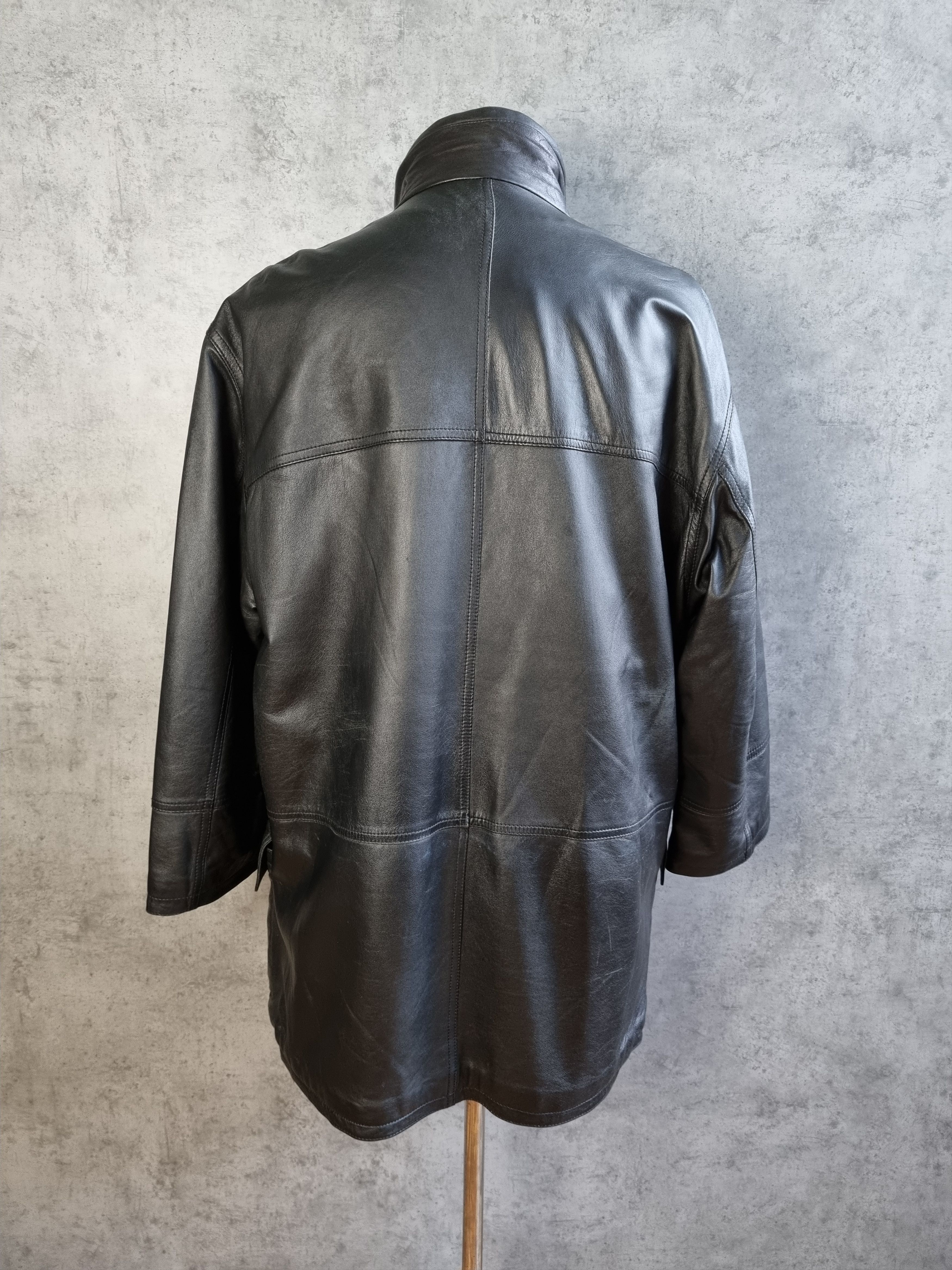 Genuine Leather × Vintage × Yves Saint Laurent Vintage 90s YSL Yves Saint Laurent Leather Parka Size US XL / EU 56 / 4 - 4 Thumbnail