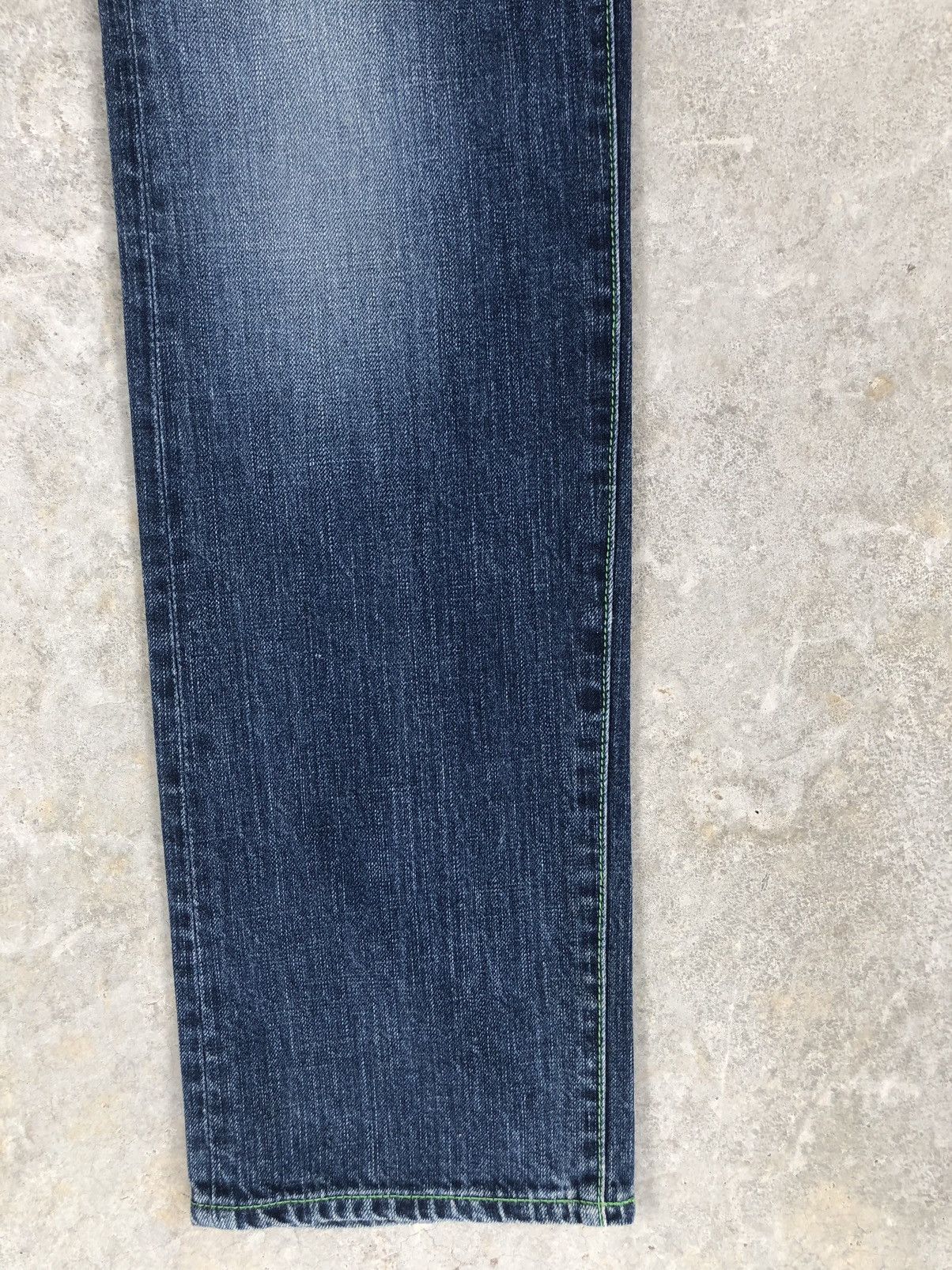 PPFM Japanese PPFM Double Waist Distressed Denim Green Stitch Size US 32 / EU 48 - 6 Thumbnail