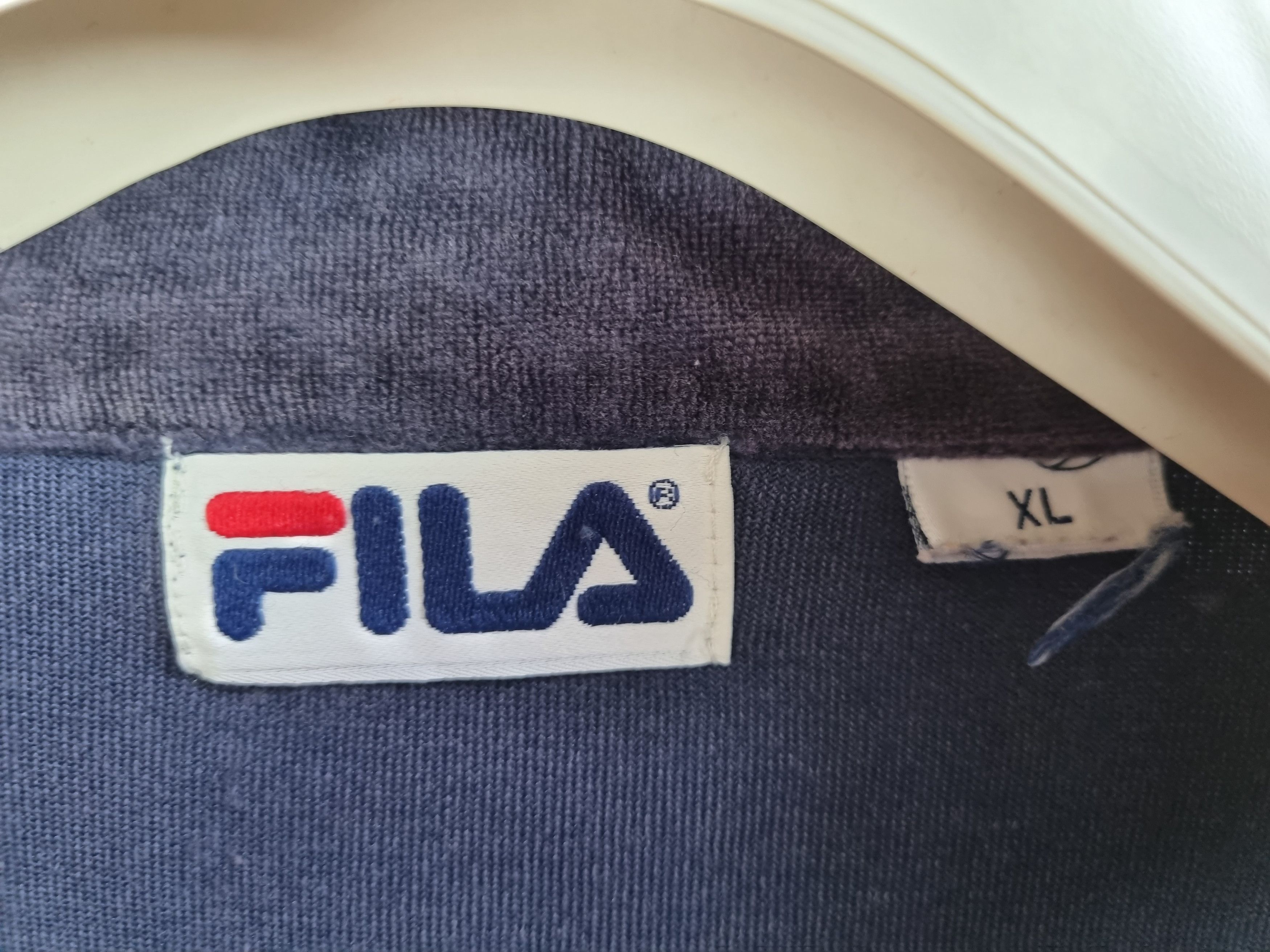 Fila × Vintage 90s Faded Velour Fila Italia/USA Flags Track Jacket Size US M / EU 48-50 / 2 - 9 Thumbnail