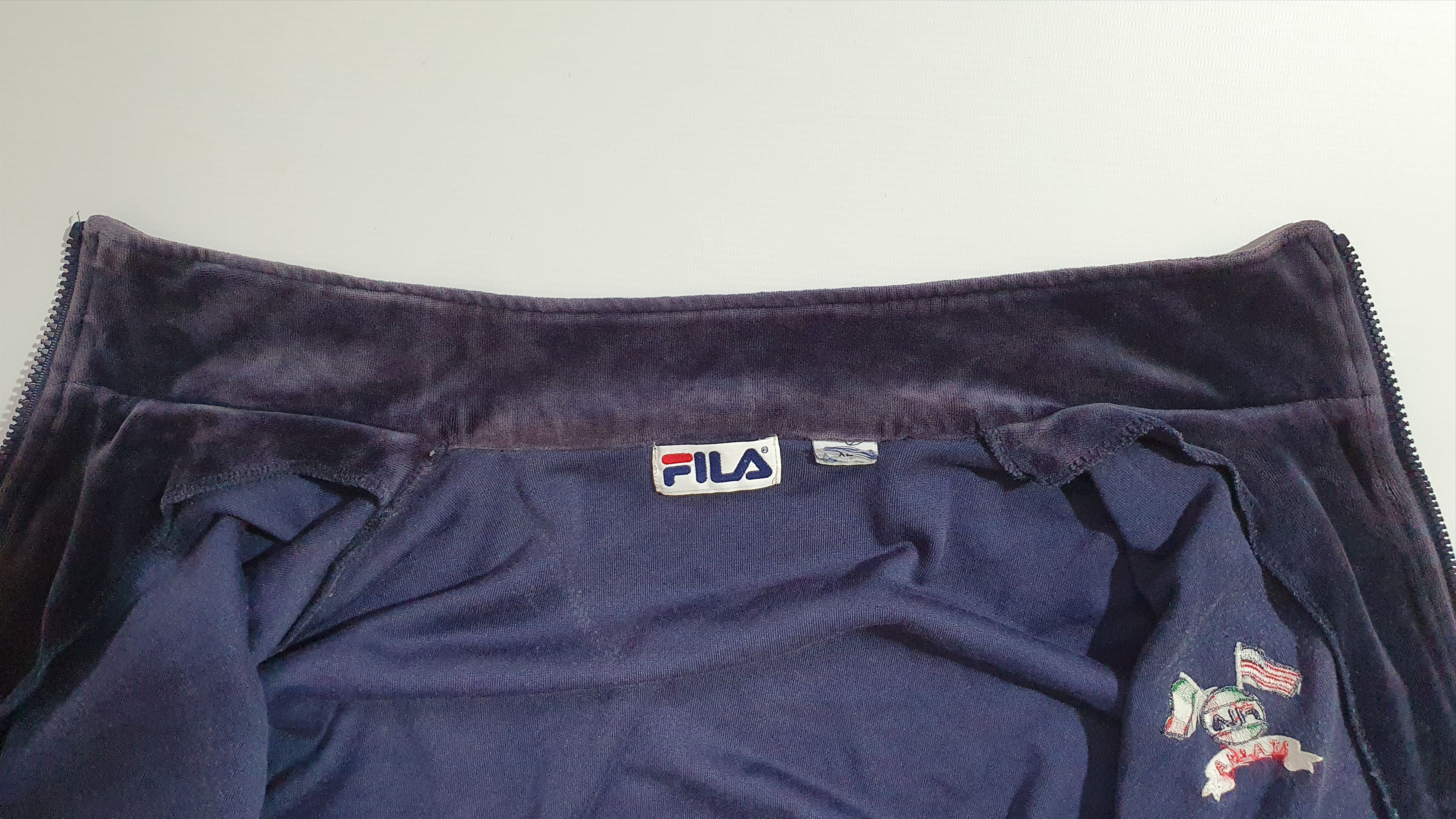 Fila × Vintage 90s Faded Velour Fila Italia/USA Flags Track Jacket Size US M / EU 48-50 / 2 - 8 Thumbnail