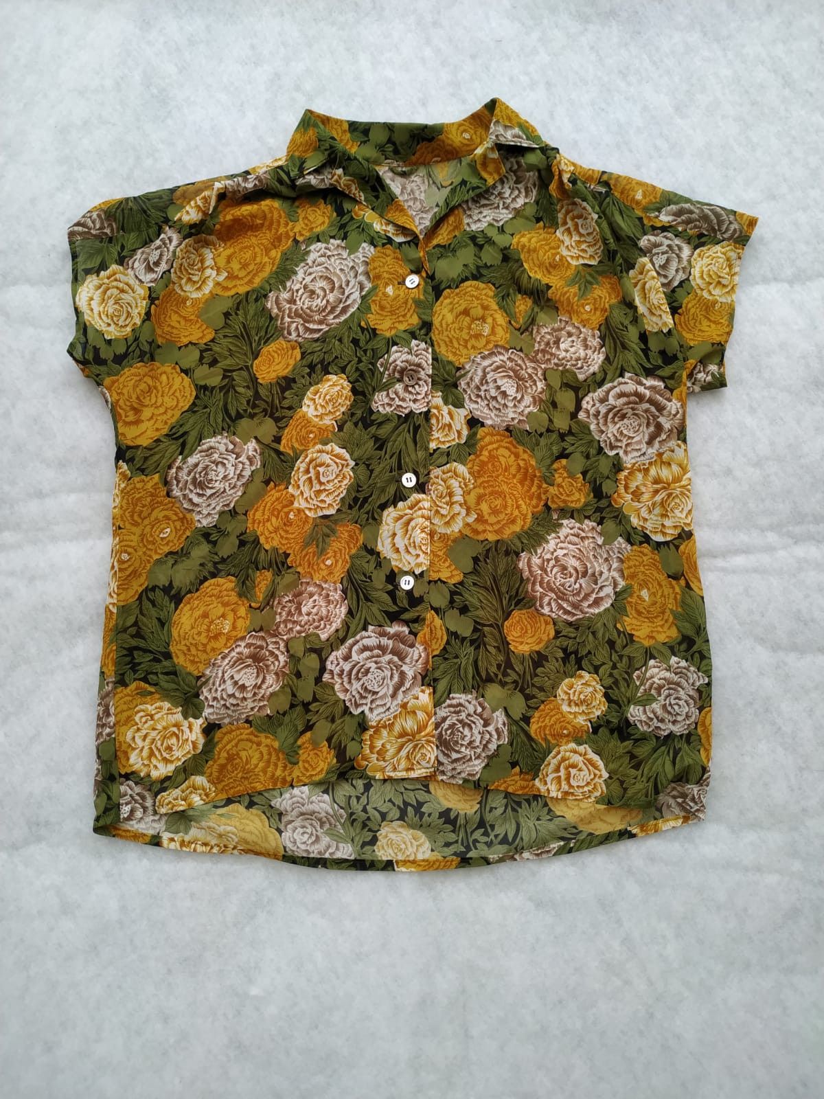 Max Mara Vintage shirt Max Mara 70s floral flowers Size M / US 6-8 / IT 42-44 - 1 Thumbnail