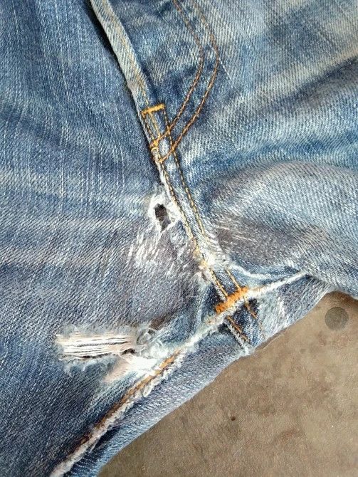 Levi's Vintage Levi's 501 Repaired Distressed Jeans 34x35 Size US 34 / EU 50 - 8 Thumbnail