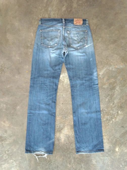 Levi's Vintage Levi's 501 Repaired Distressed Jeans 34x35 Size US 34 / EU 50 - 2 Thumbnail