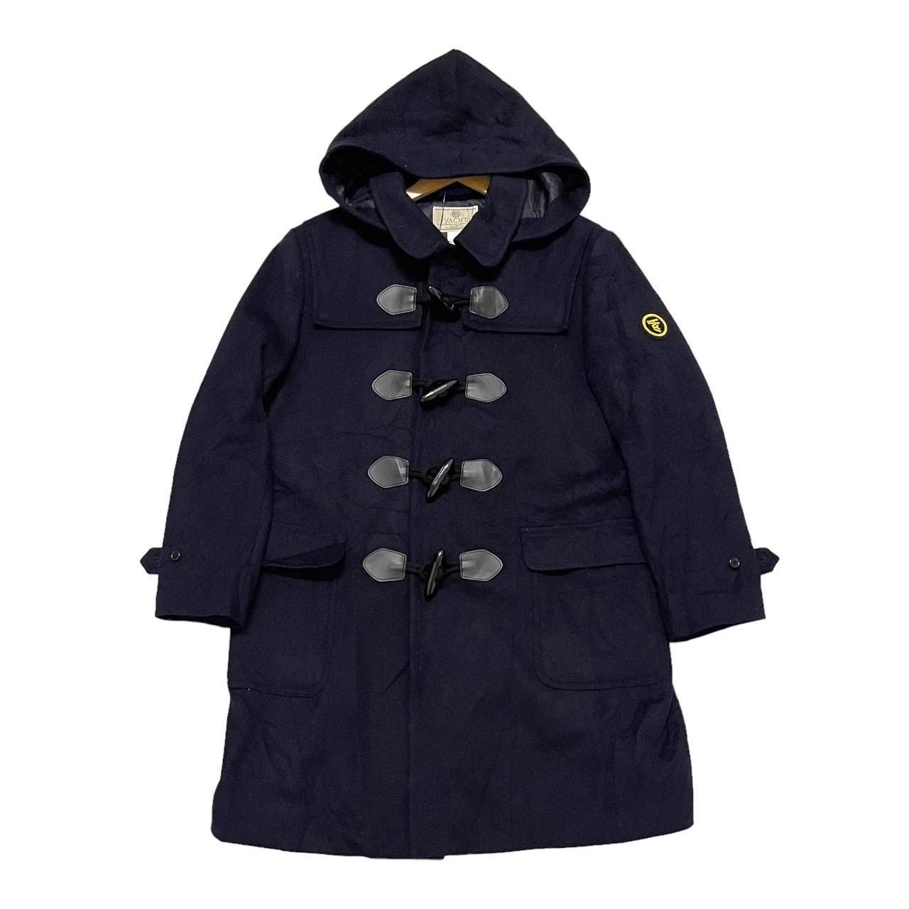 image of Cashmere Wool x Edition Japan Japanese Craftmanship Yacht Captain Duffel Wool Coat in Navyblue (Siz