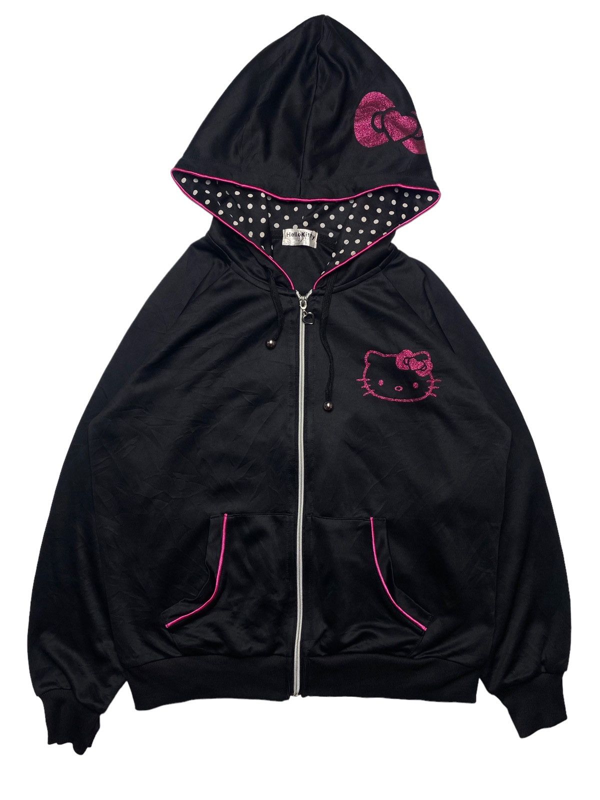 Japanese Brand 2000s Hello Kity - Glitter Printed Zip Hoodie Size US L / EU 52-54 / 3 - 2 Thumbnail