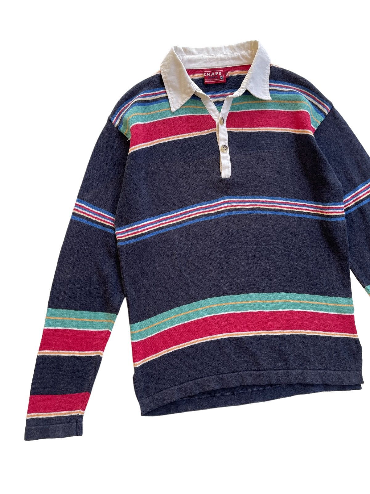 Chaps Vintage 90s Chaps Knitted Rugby Shirts Size US M / EU 48-50 / 2 - 6 Thumbnail