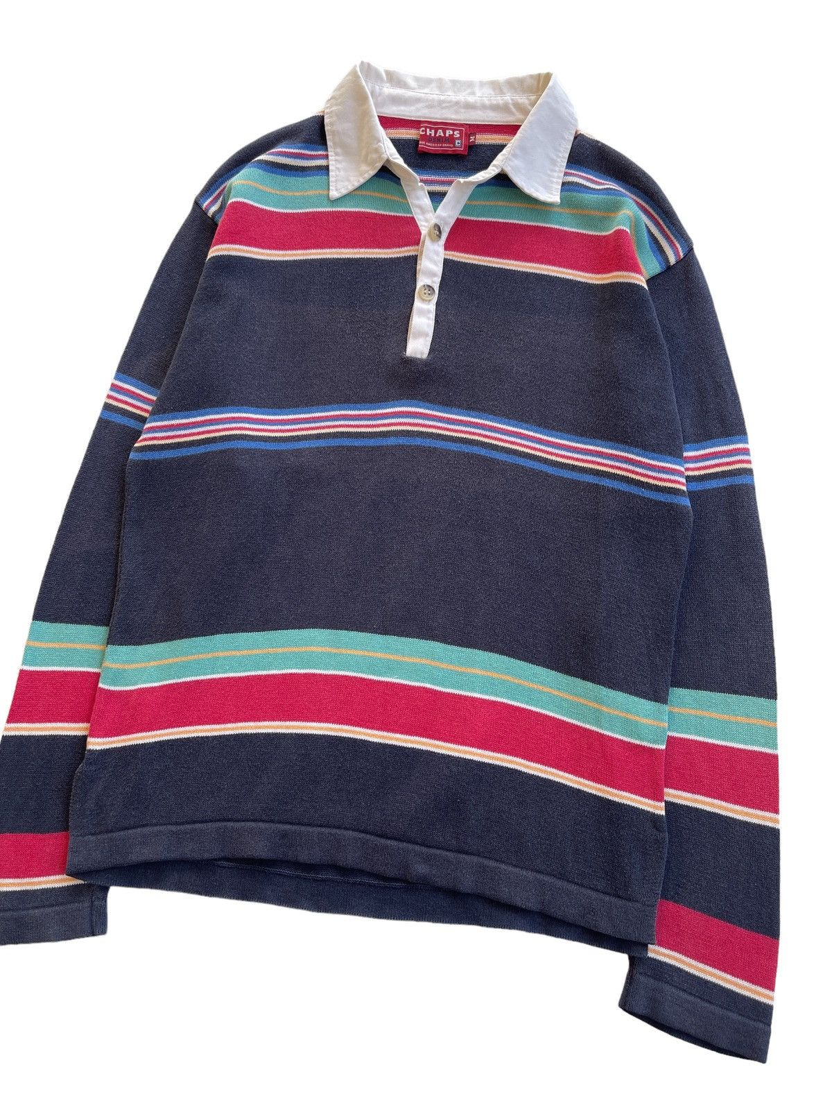 Chaps Vintage 90s Chaps Knitted Rugby Shirts Size US M / EU 48-50 / 2 - 8 Thumbnail