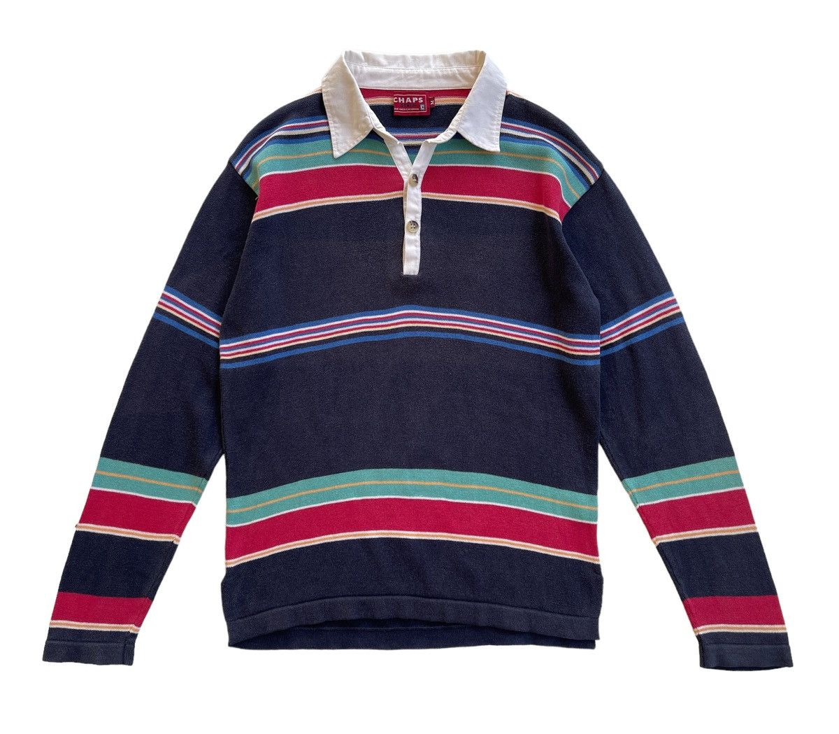 Chaps Vintage 90s Chaps Knitted Rugby Shirts Size US M / EU 48-50 / 2 - 3 Thumbnail