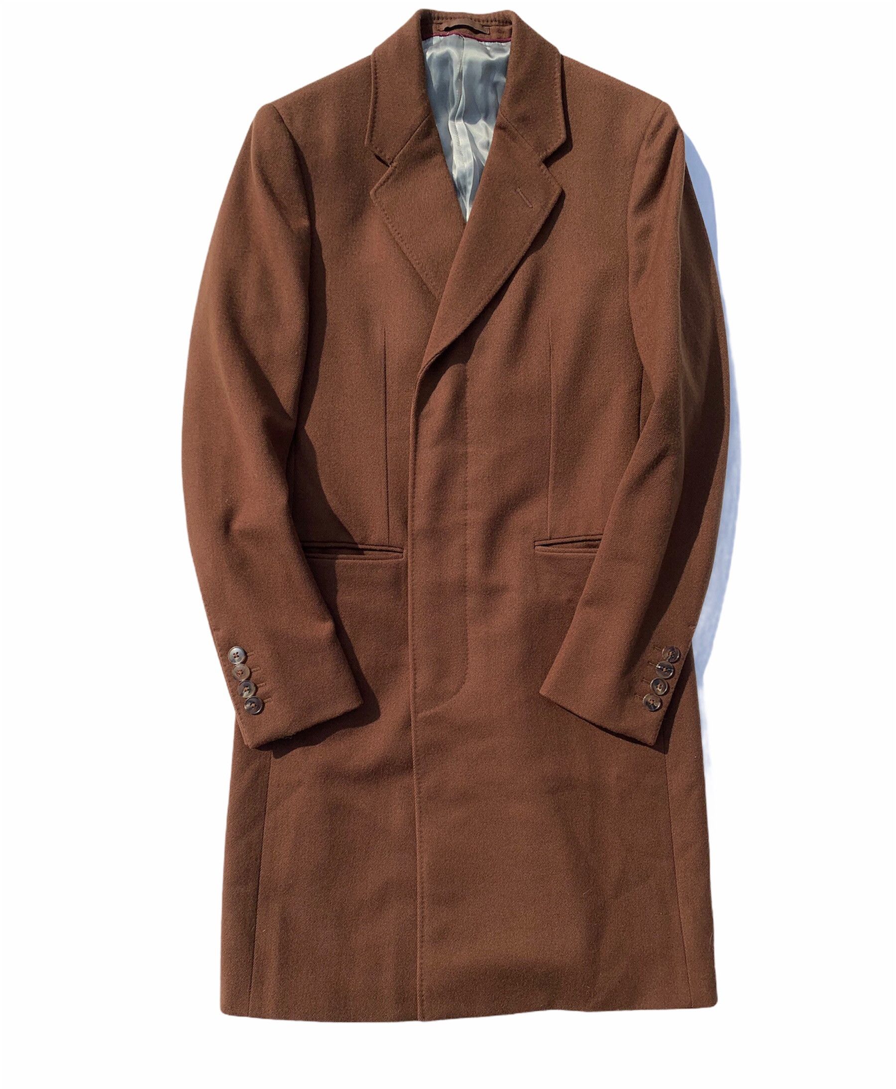 Image of Gucci Brown Wool Single Breasted Coat, Men's (Size Small)