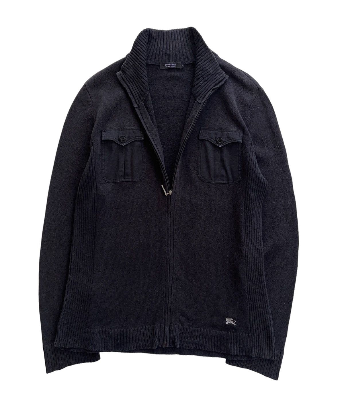 Burberry Burberry Black Knitted Zip Up Jacket Size US M / EU 48-50 / 2 - 2 Thumbnail
