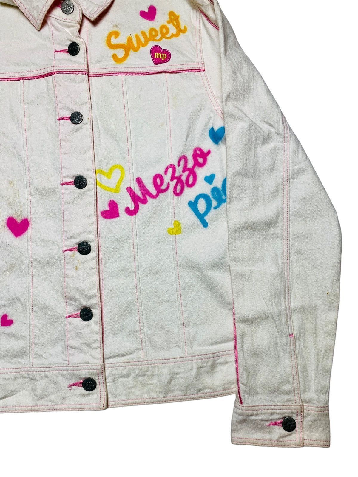 Angel Blue 2000s Mezzo Piano - Printed Spray Canvas Jacket Size M / US 6-8 / IT 42-44 - 4 Thumbnail