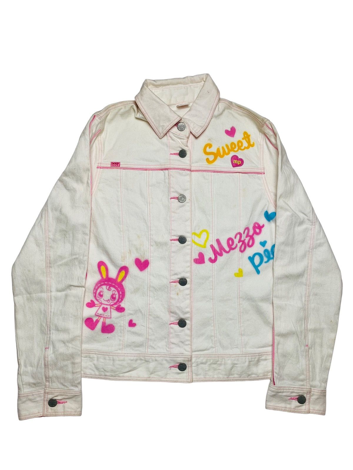 Angel Blue 2000s Mezzo Piano - Printed Spray Canvas Jacket Size M / US 6-8 / IT 42-44 - 1 Thumbnail
