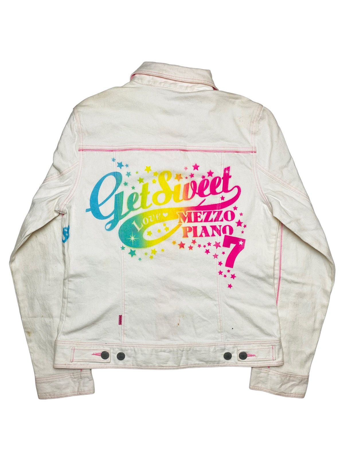 Angel Blue 2000s Mezzo Piano - Printed Spray Canvas Jacket Size M / US 6-8 / IT 42-44 - 2 Thumbnail
