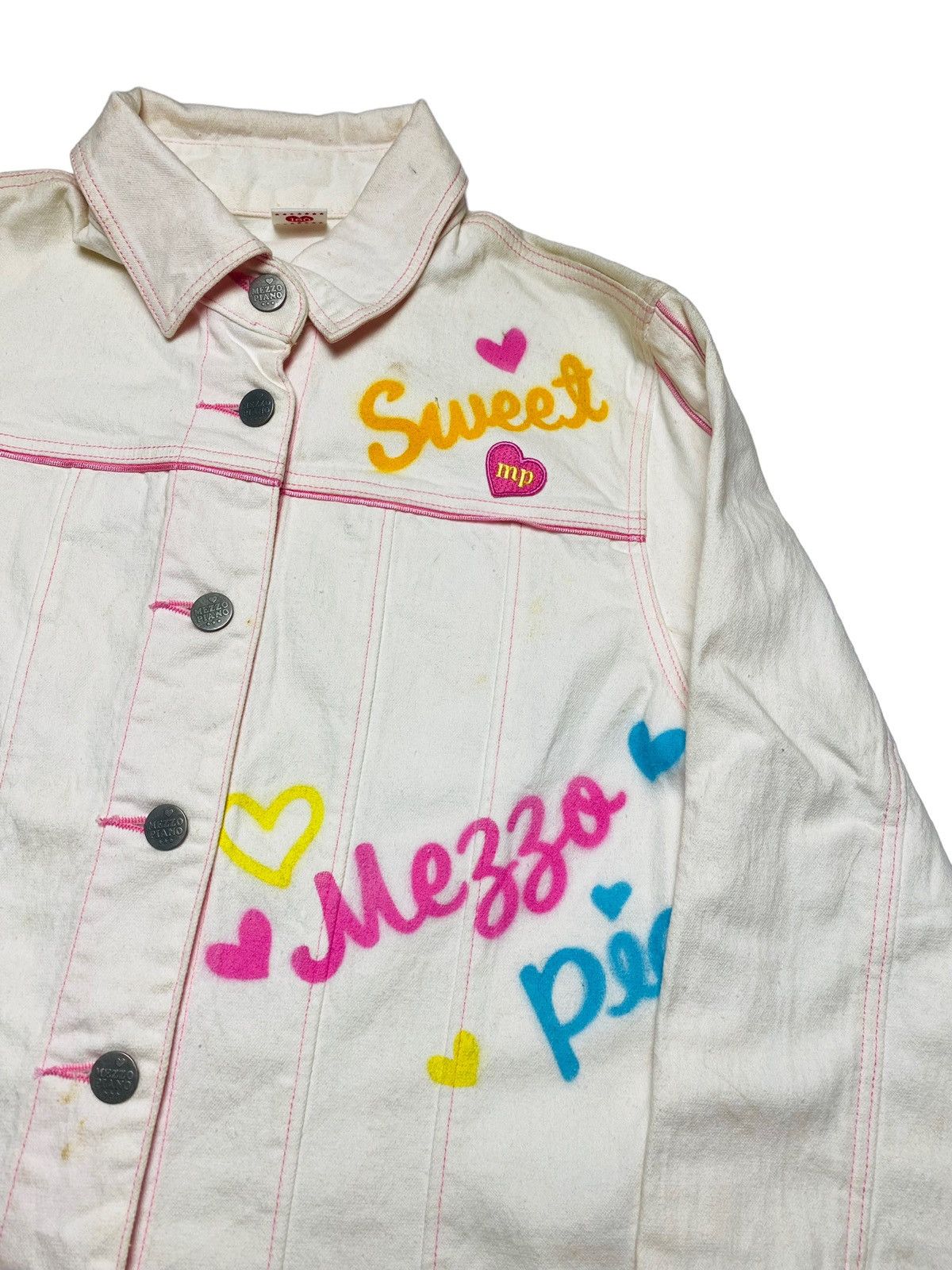 Angel Blue 2000s Mezzo Piano - Printed Spray Canvas Jacket Size M / US 6-8 / IT 42-44 - 5 Thumbnail