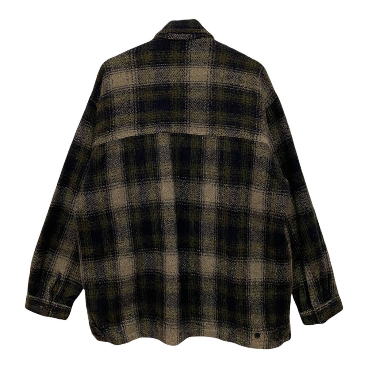 Flannel 🔥VINTAGE 90s BEAR BROWN TARTAN WOOL ZIPPER HEAVY JACKET Size US L / EU 52-54 / 3 - 3 Thumbnail
