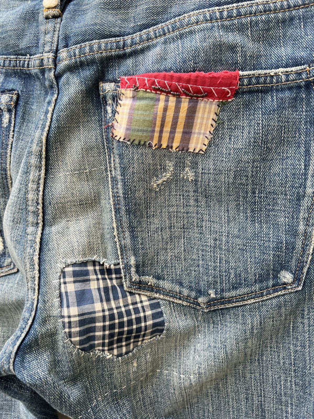 Ralph Lauren Ralph Lauren Rugby Patchwork Distressed Slim Denim Jeans Size US 32 / EU 48 - 16 Thumbnail